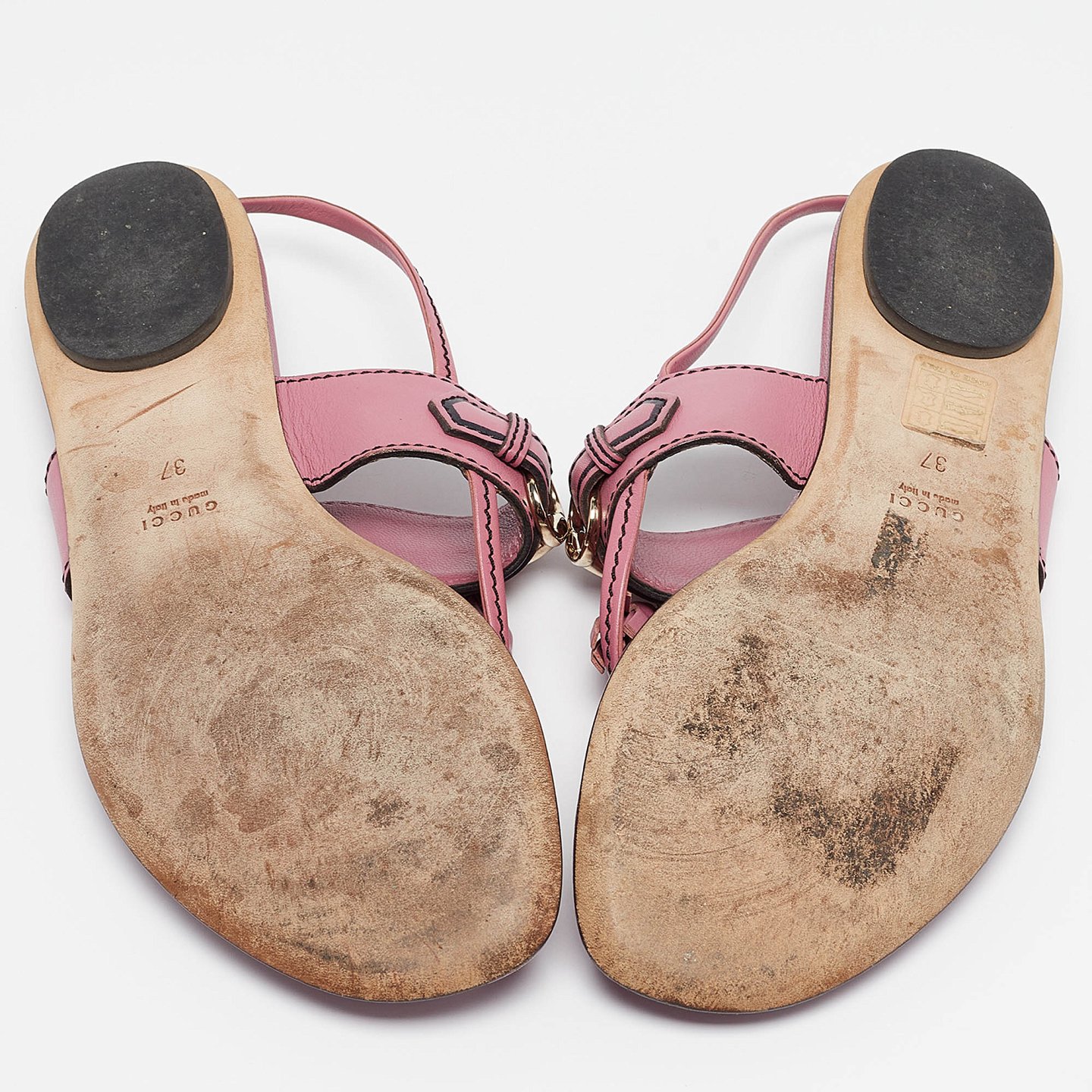 Pink Leather Fringe Slingback Sandals 2