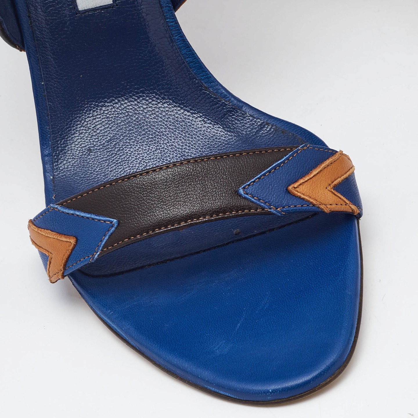 Multicolor Leather Ankle Strap Sandals 2