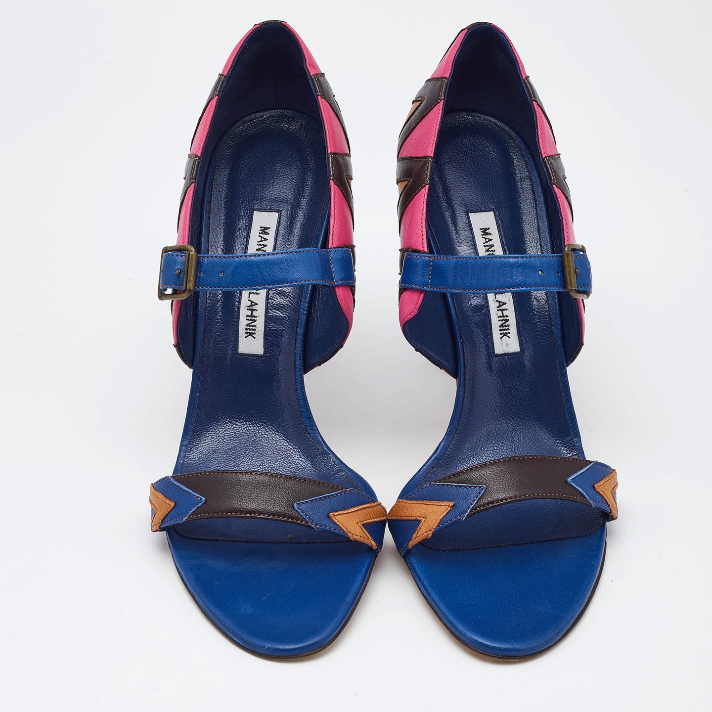 Multicolor Leather Ankle Strap Sandals 4