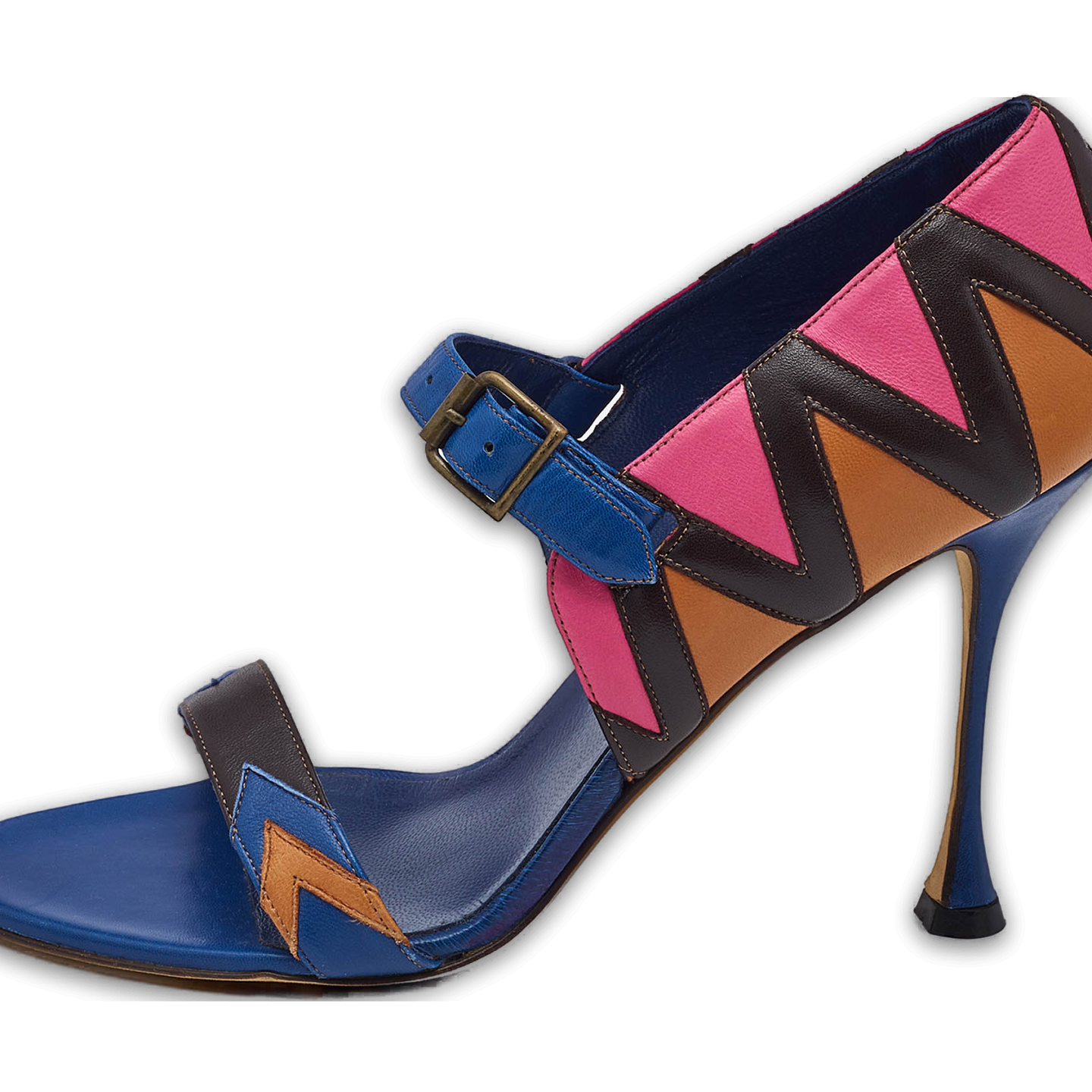 Multicolor Leather Ankle Strap Sandals 0