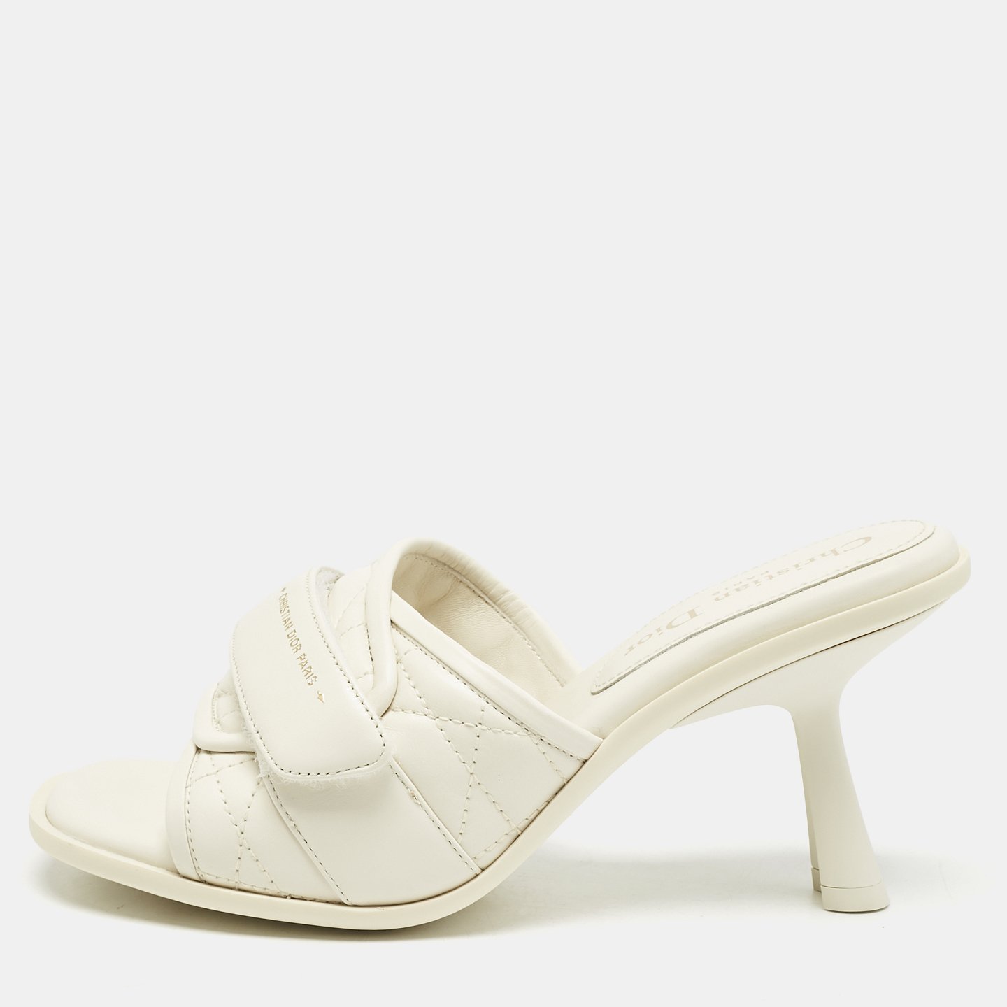 Off White Quilted Leather Diorevolution Slide Sandals 2