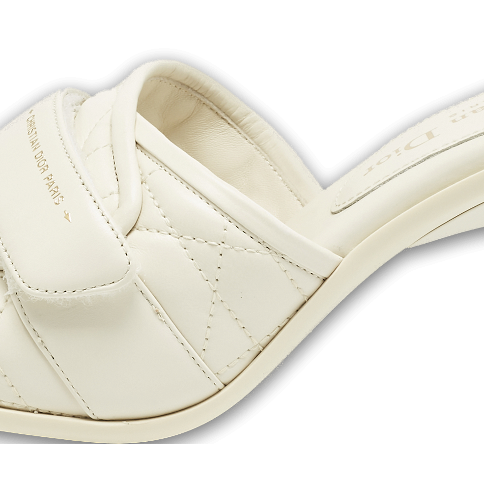 Off White Quilted Leather Diorevolution Slide Sandals 0