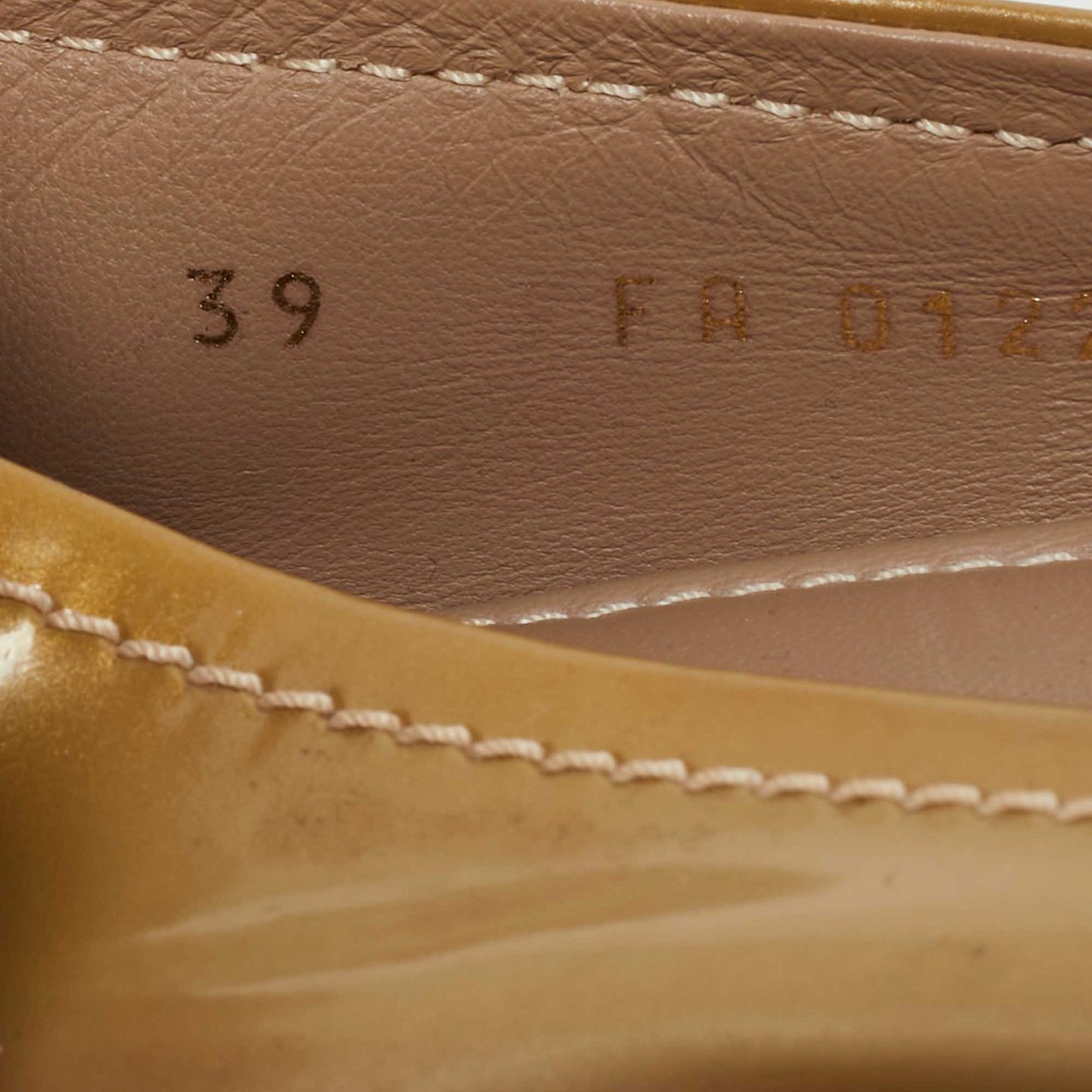Beige Patent Leather Oxford Ballet Flats 8