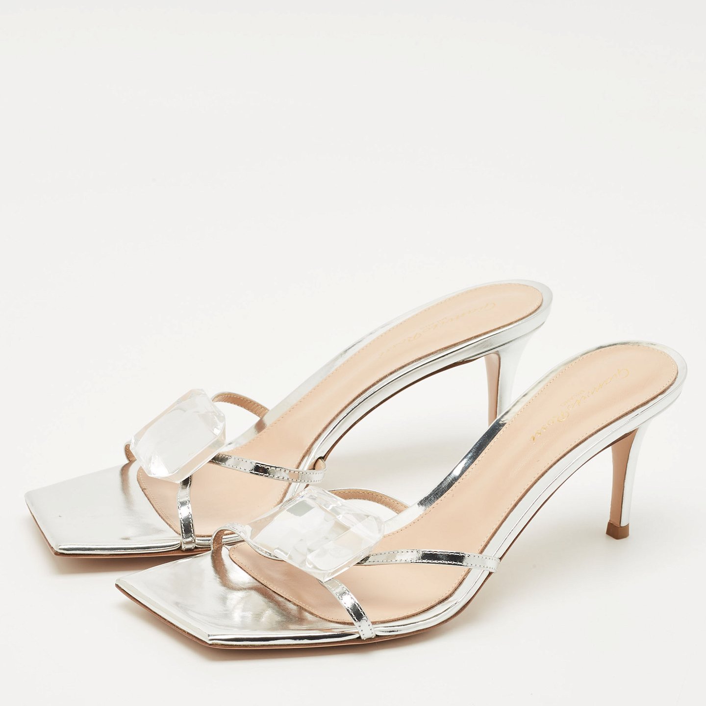 Silver Leather Crystal Embellished Jaipur Sandals 9