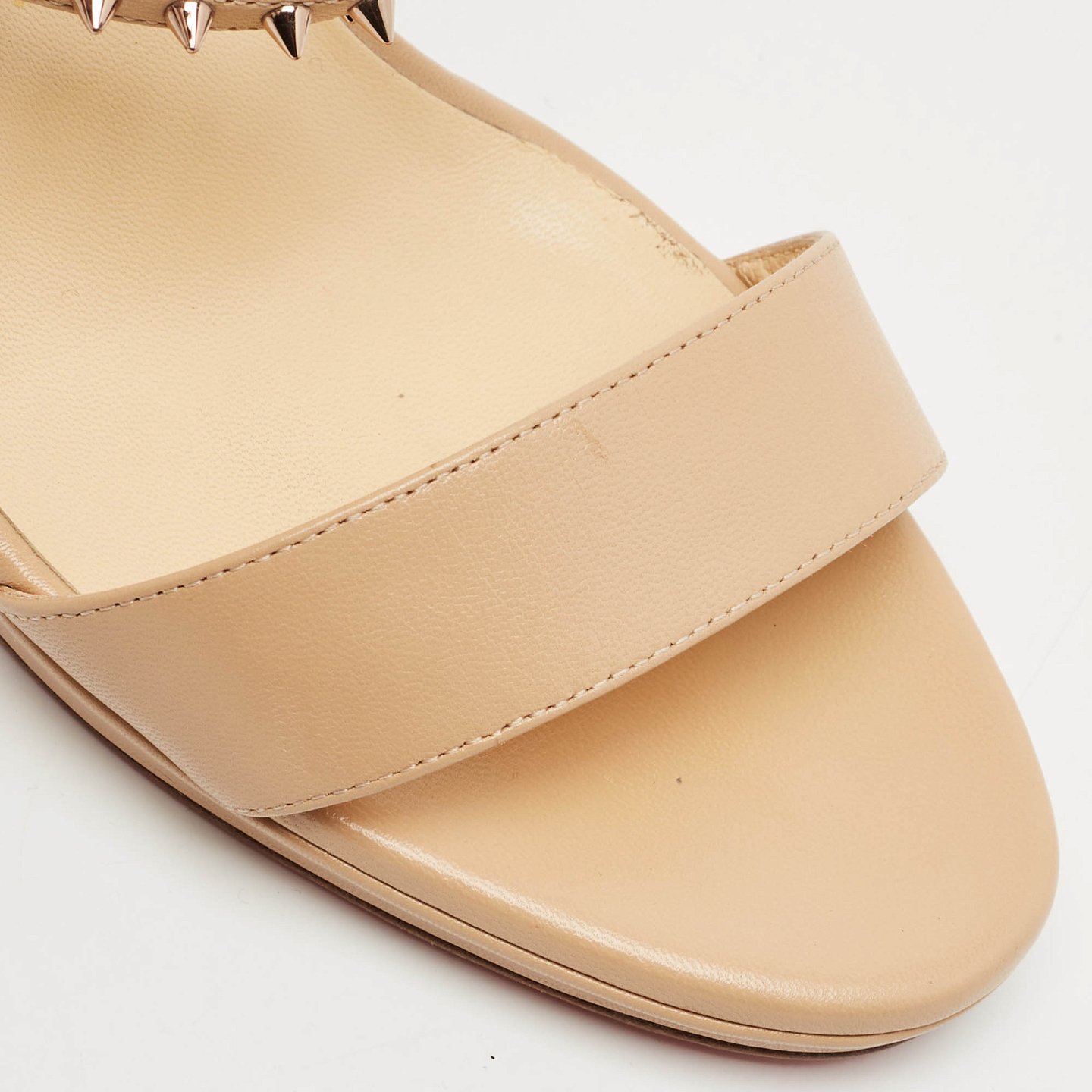 Choca Lux Beige Leather Ankle Strap Sandals 1
