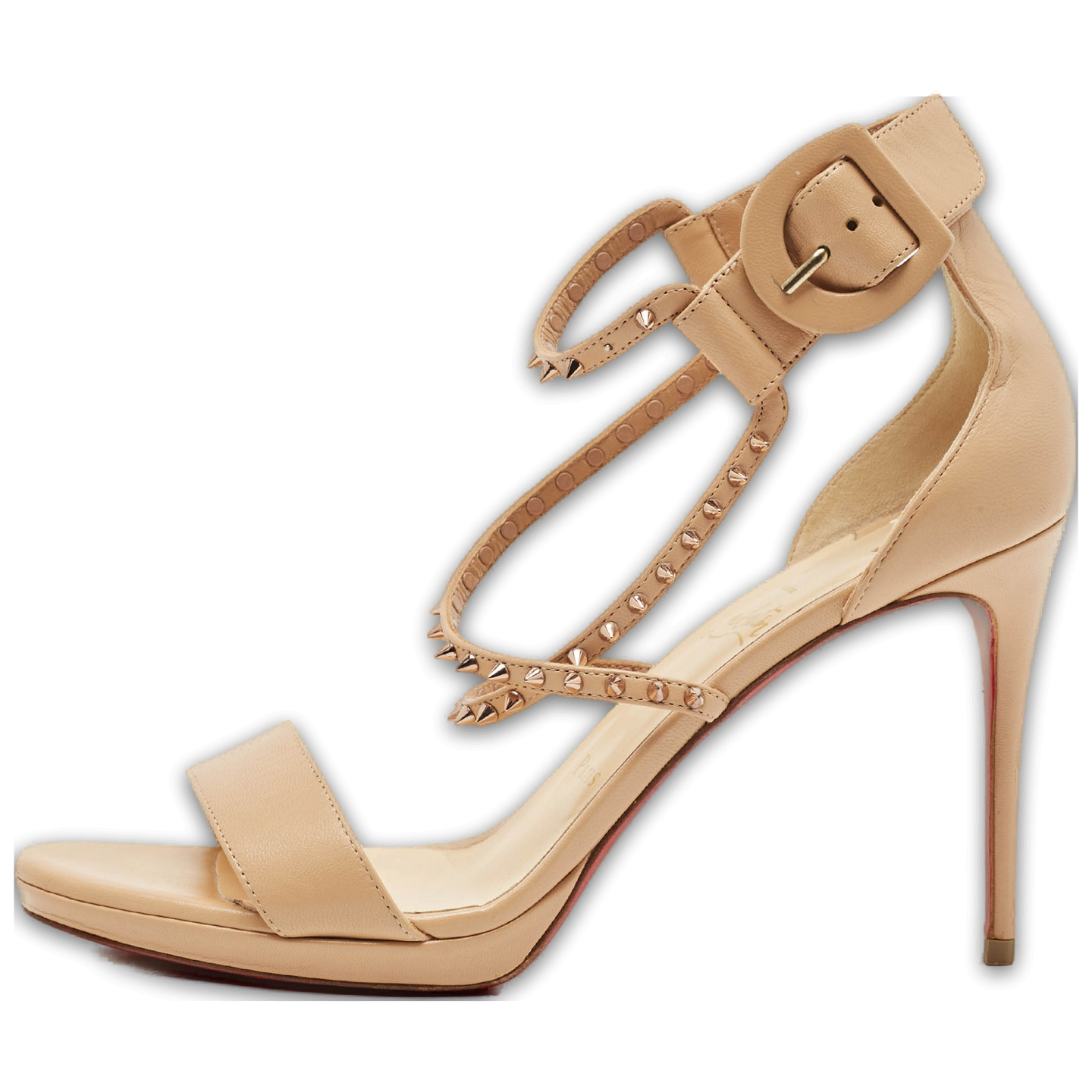 Choca Lux Beige Leather Ankle Strap Sandals 0