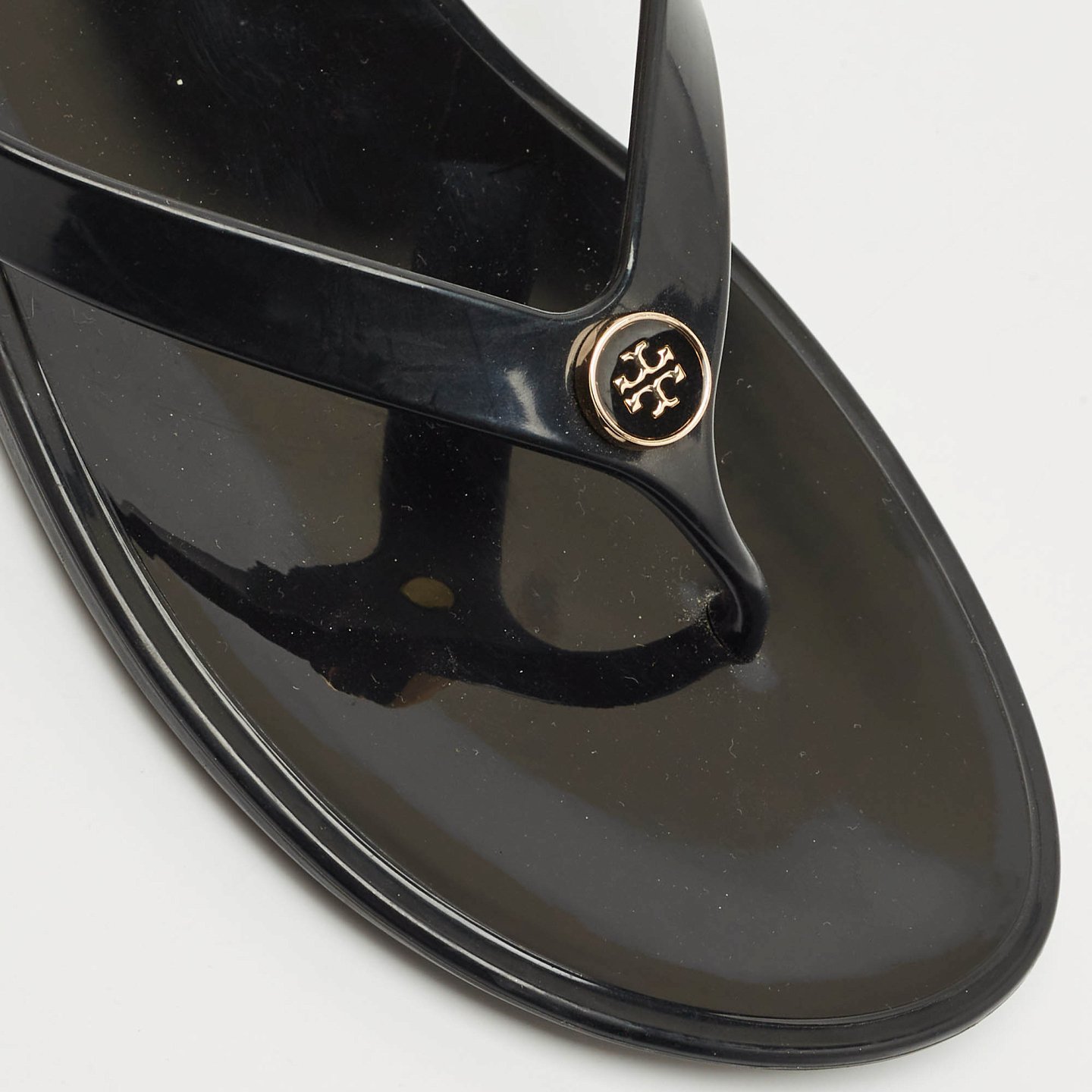 Black Rubber Mini Miller Thong Flats 1