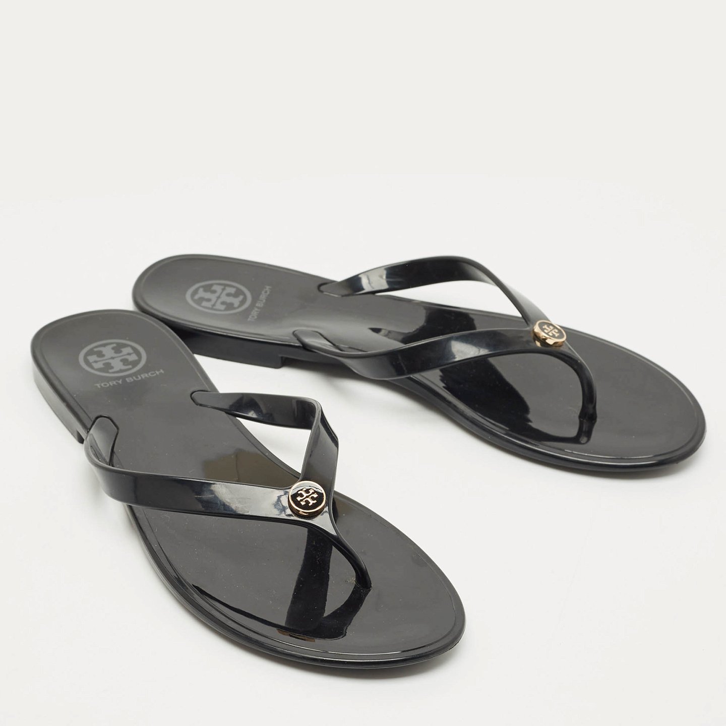Black Rubber Mini Miller Thong Flats 4