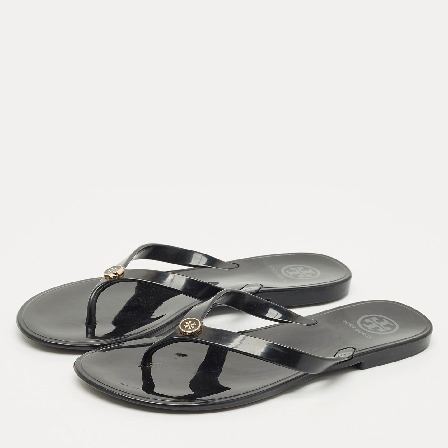 Black Rubber Mini Miller Thong Flats 6