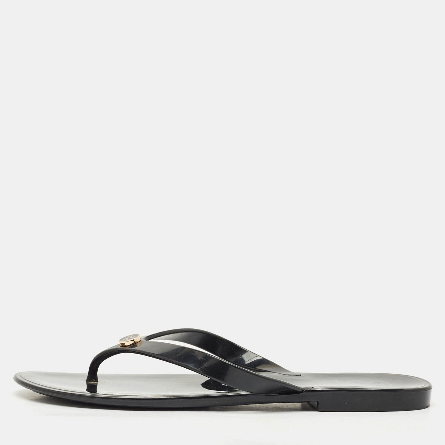 Black Rubber Mini Miller Thong Flats 8