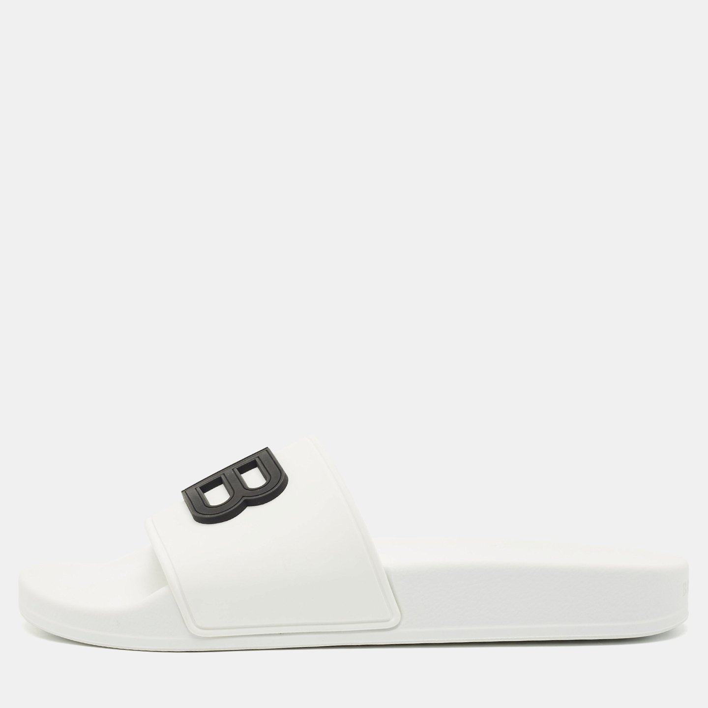 White Rubber BB Pool Slide Sandals 0