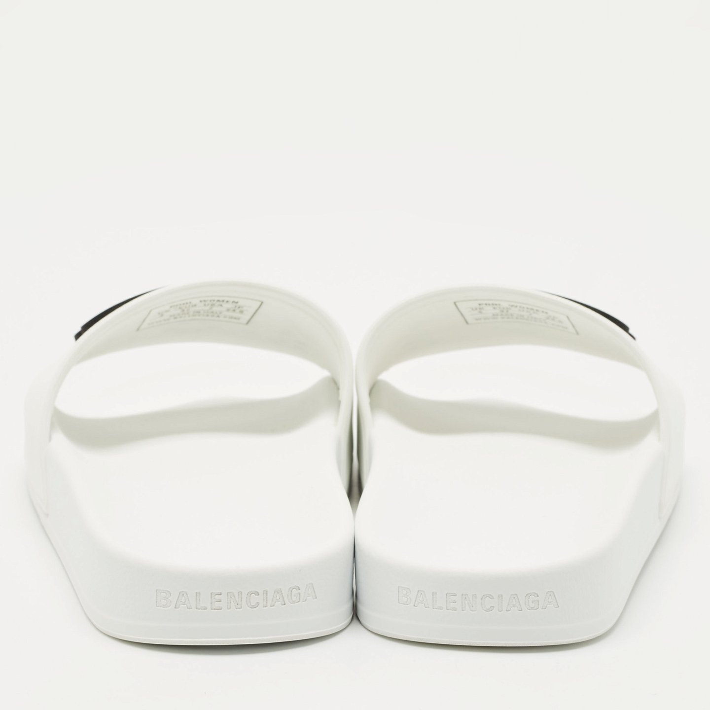 White Rubber BB Pool Slide Sandals 6
