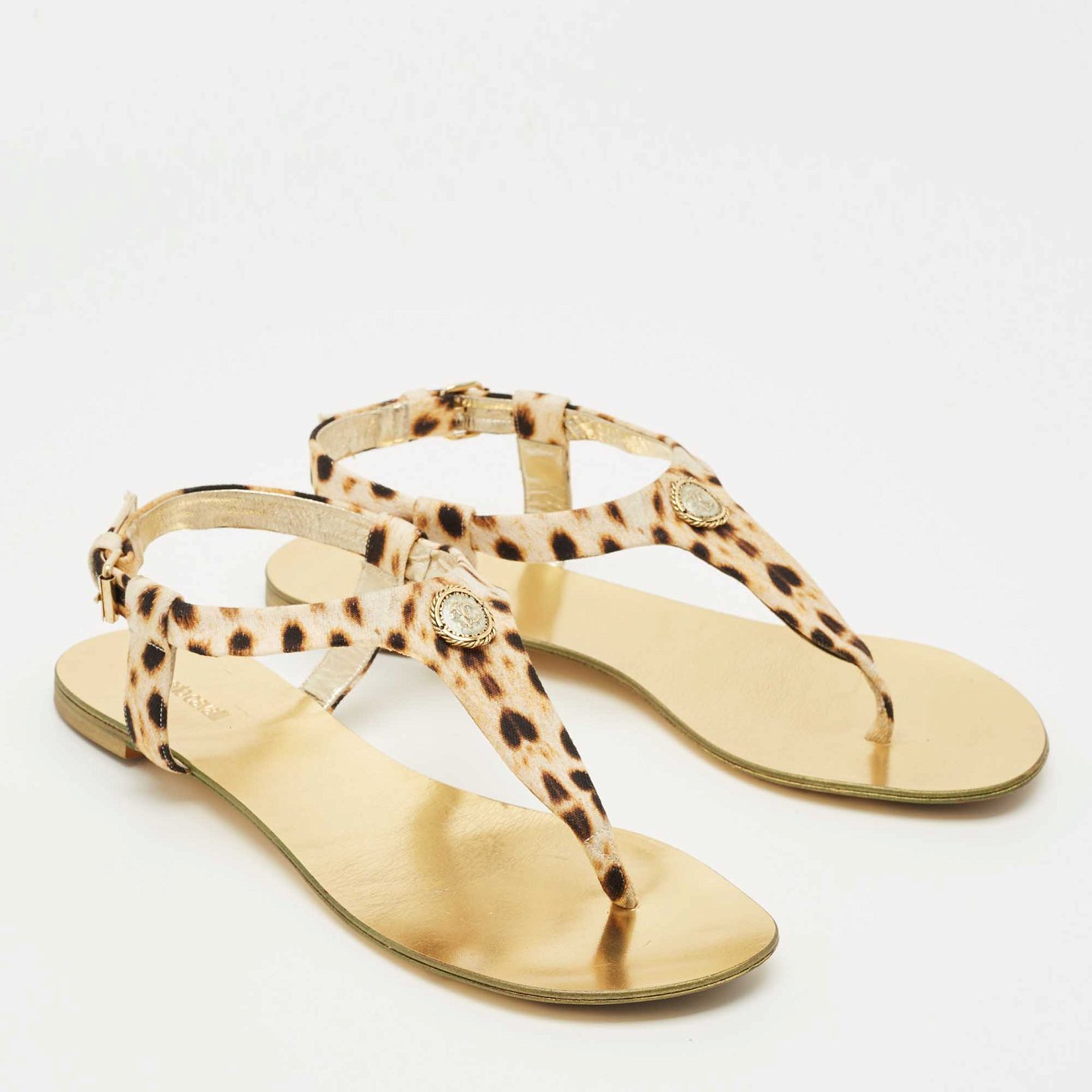 Two Tone Canvas Thong Flat Slides 2