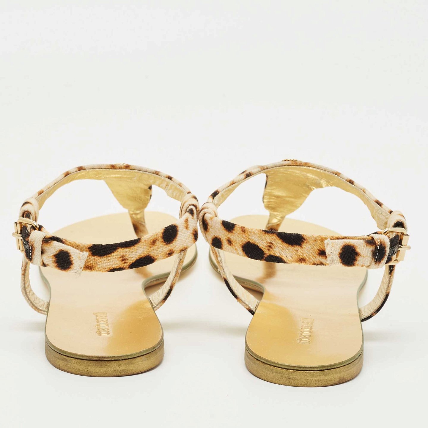 Two Tone Canvas Thong Flat Slides 3