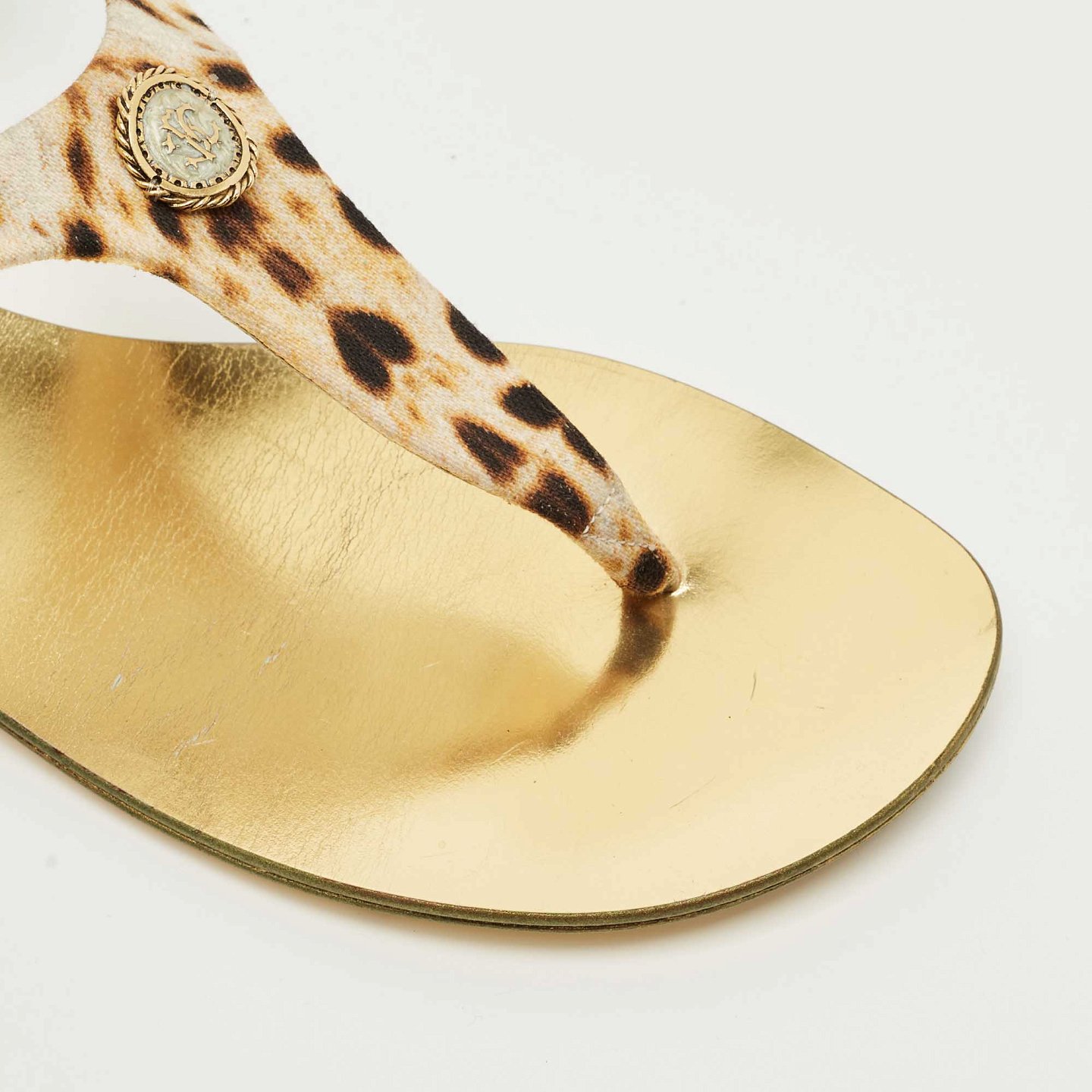Two Tone Canvas Thong Flat Slides 5