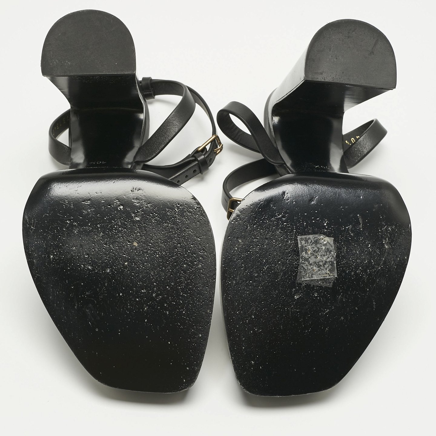 Black Leather Platz Platform Ankle Strap Sandals 5