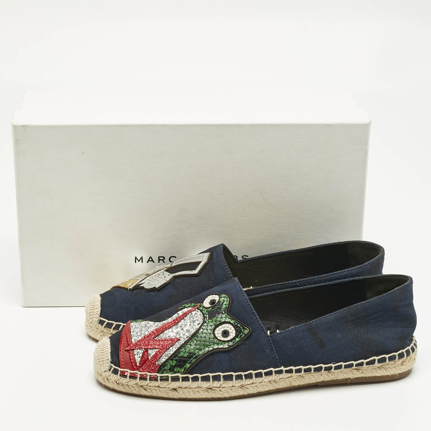 Marc Jacobs Multicolor Canvas, Glitter and Patent Leather Espadrille Flats Size 39 1