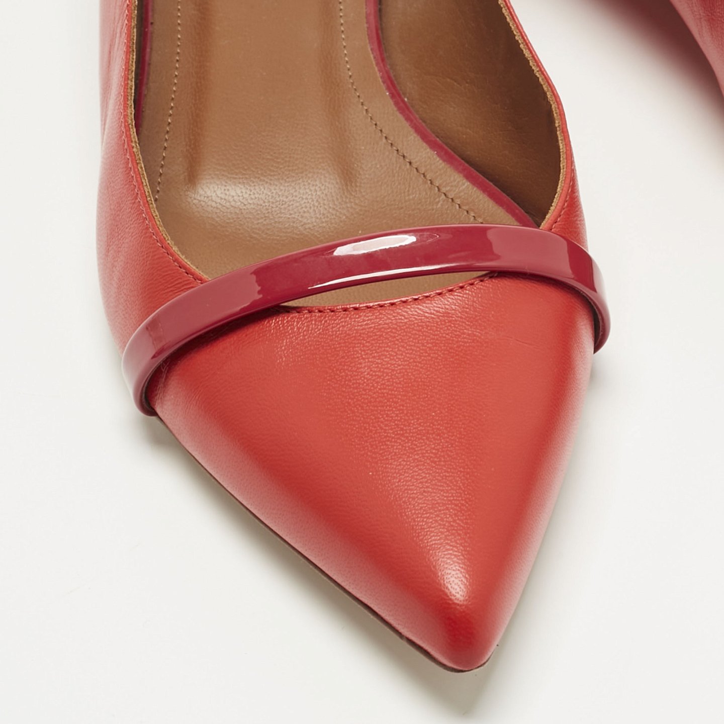 Red Leather Marion Luwolt Flat Slingback Sandals 5