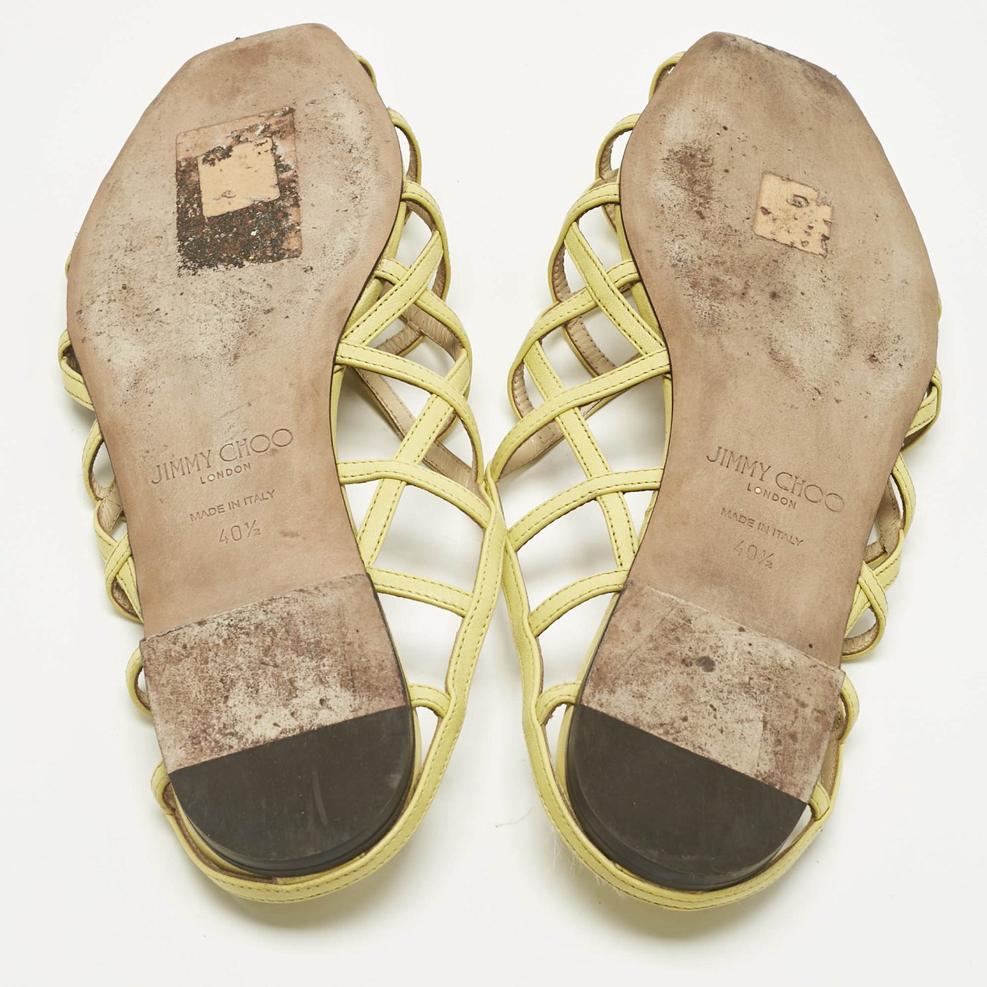 Jimmy Choo Green Leather Sai Flat Slide Size 40.5 1