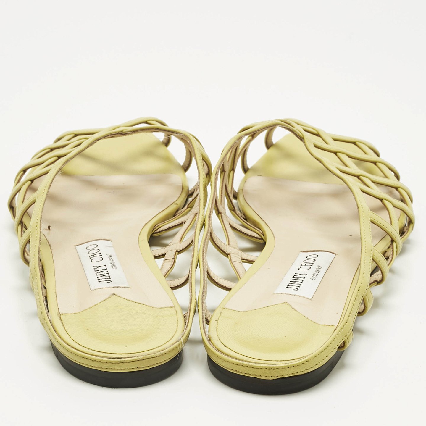 Jimmy Choo Green Leather Sai Flat Slide Size 40.5 3