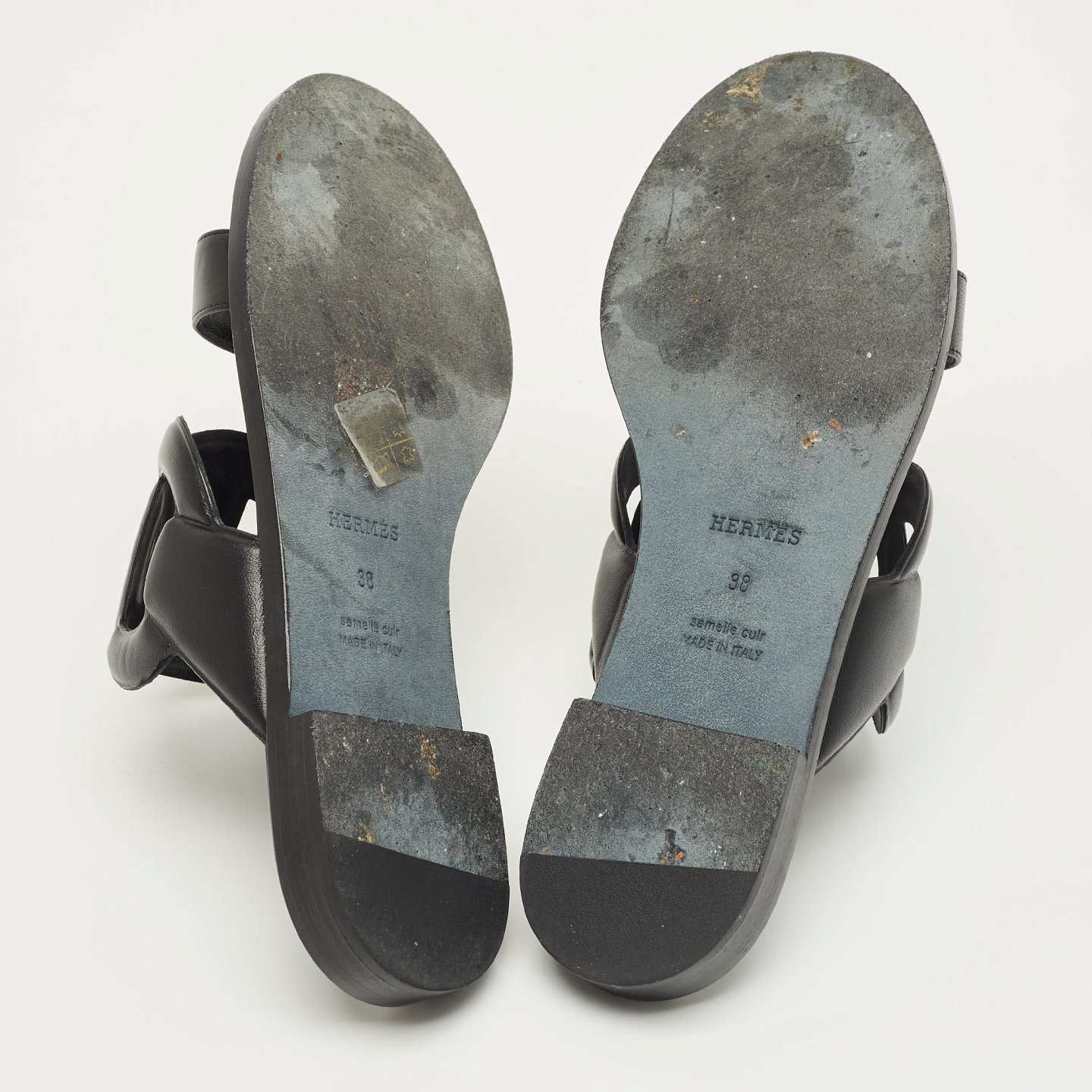 Black Leather Lagune Flat Slide 8