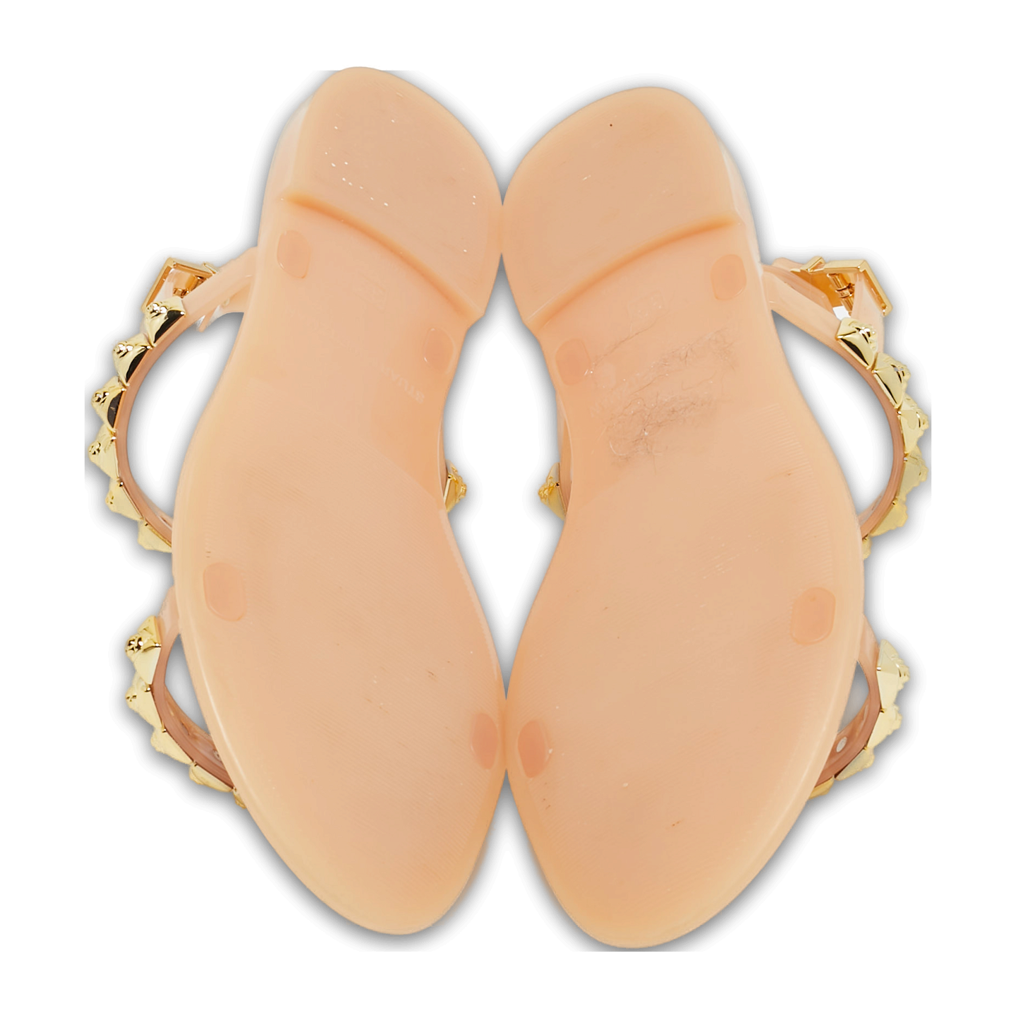 Beige Jelly Rose Studded Flat Sandals 2
