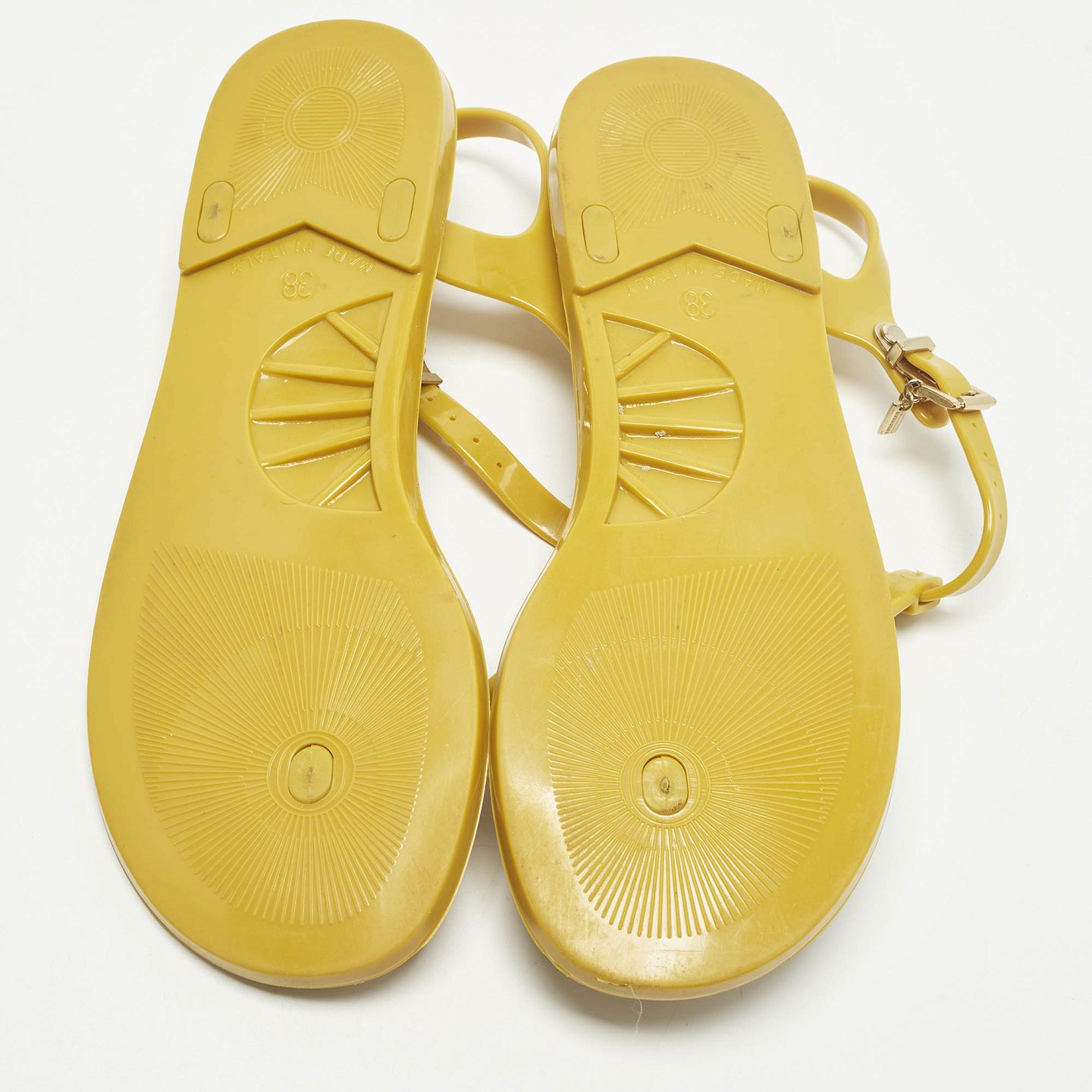 Yellow Jelly Thong Flat Sandals 3