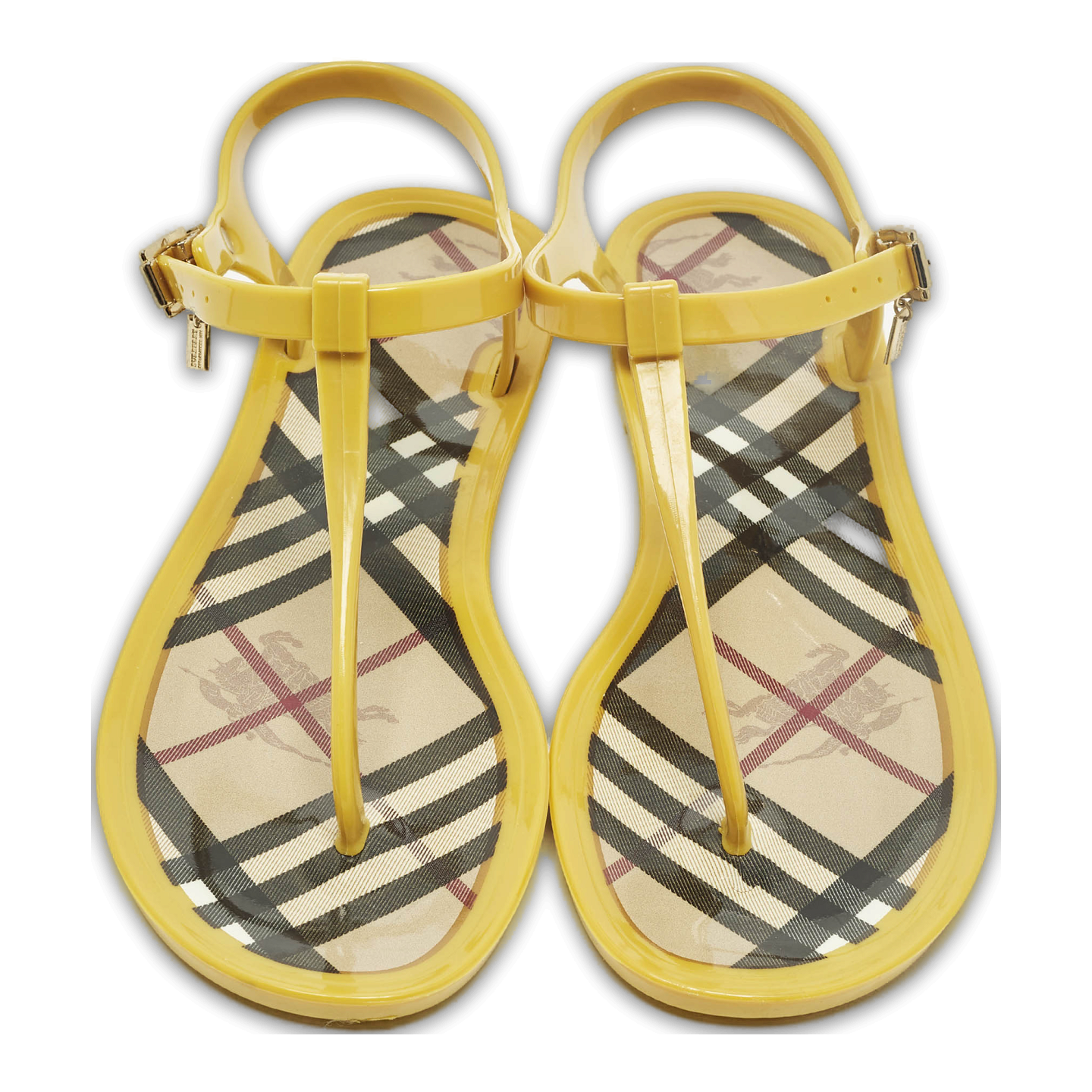 Yellow Jelly Thong Flat Sandals 0
