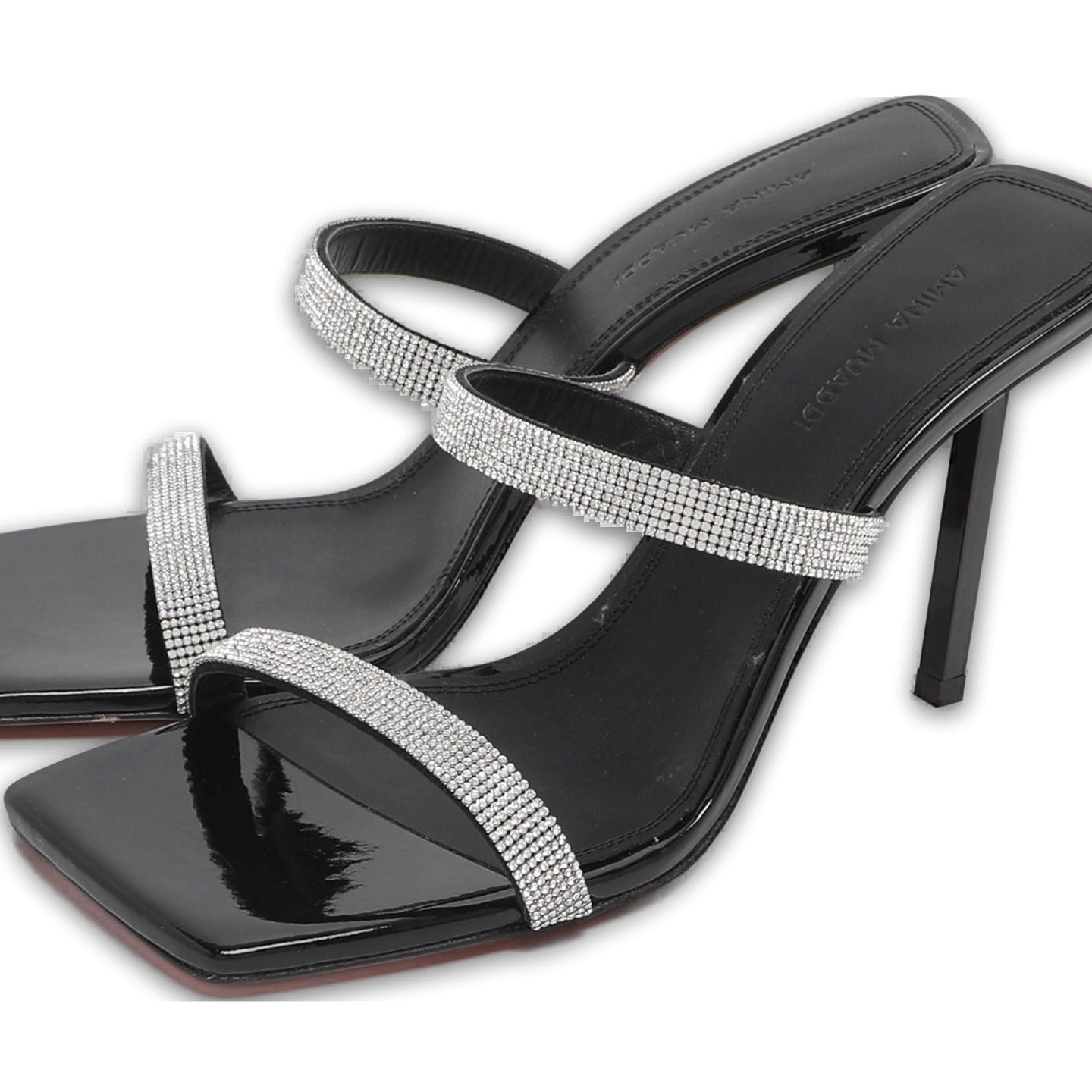 Silver/Black Glitter Slide Sandals 0