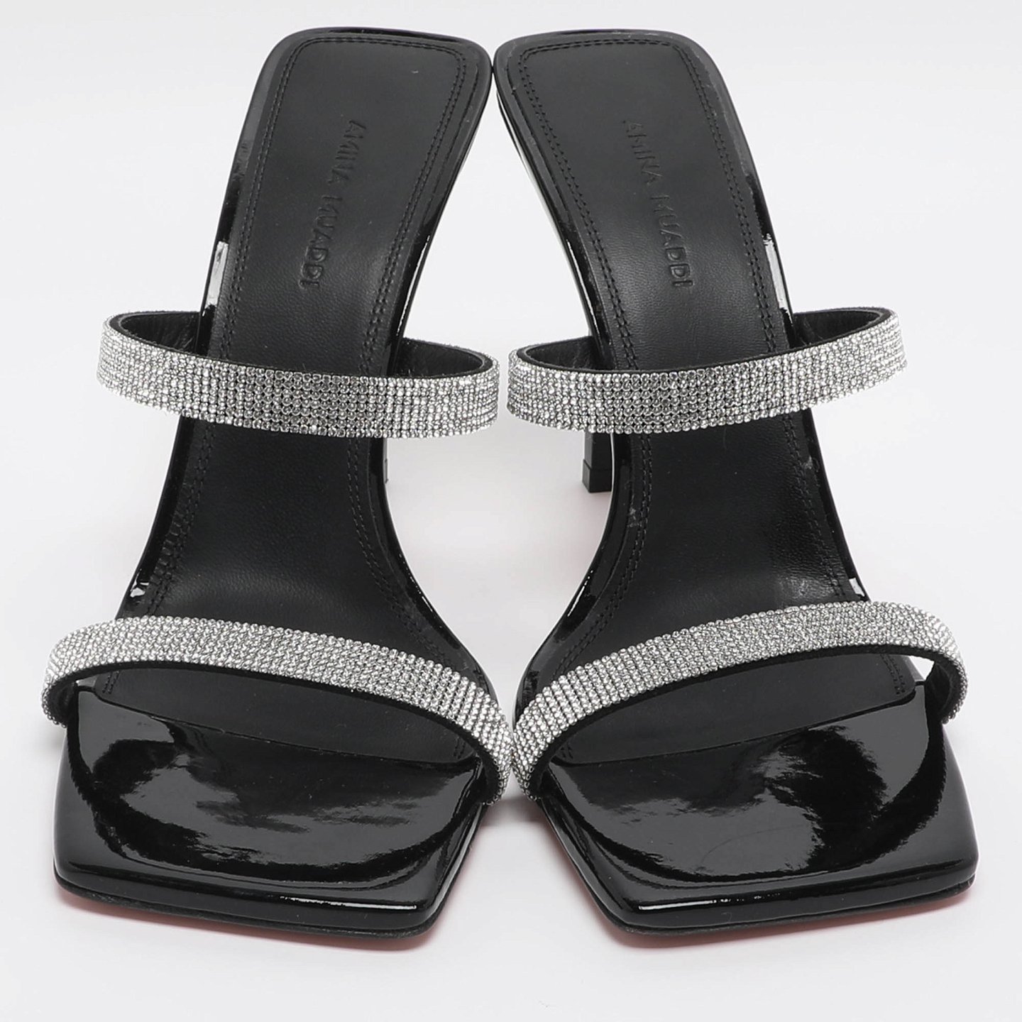 Silver/Black Glitter Slide Sandals 3