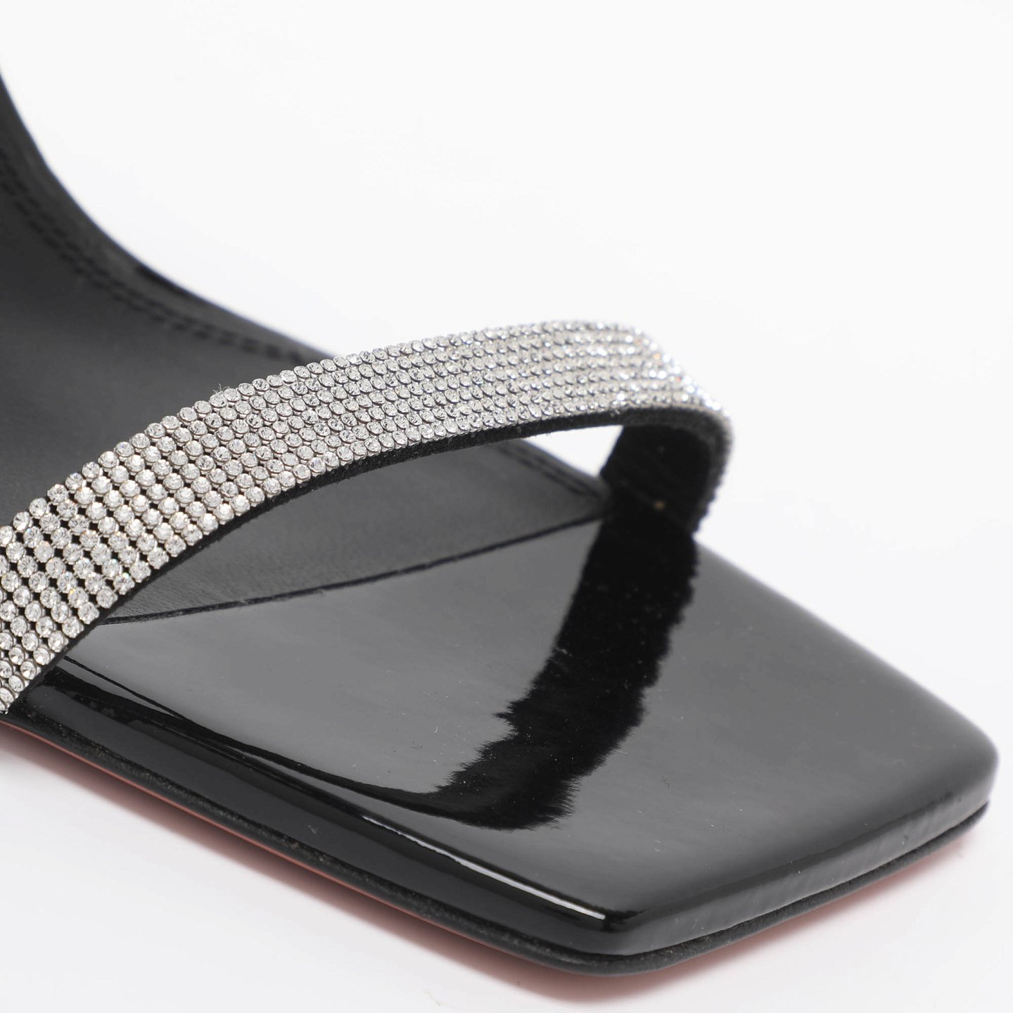 Silver/Black Glitter Slide Sandals 6
