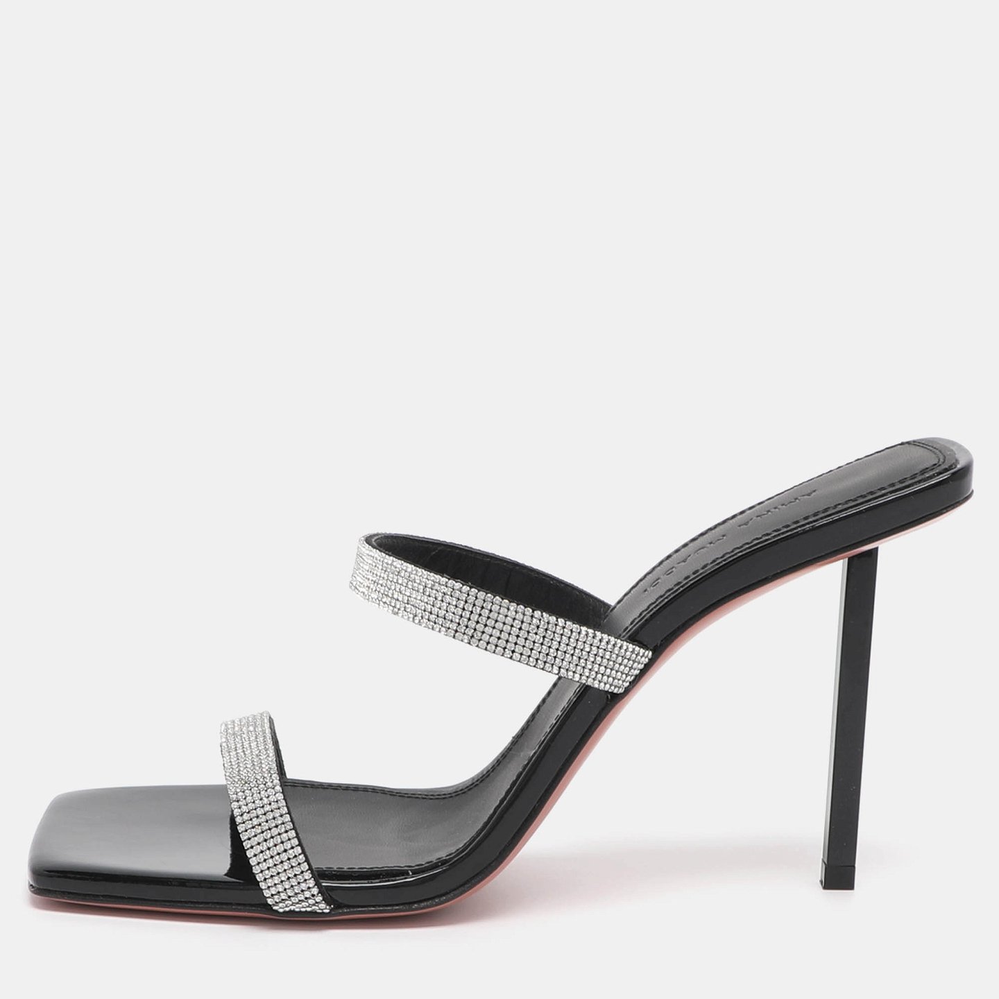 Silver/Black Glitter Slide Sandals 1