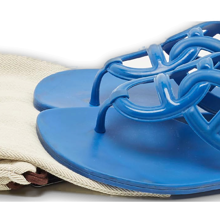 Egerie Blue Rubber Thong Sandals 2
