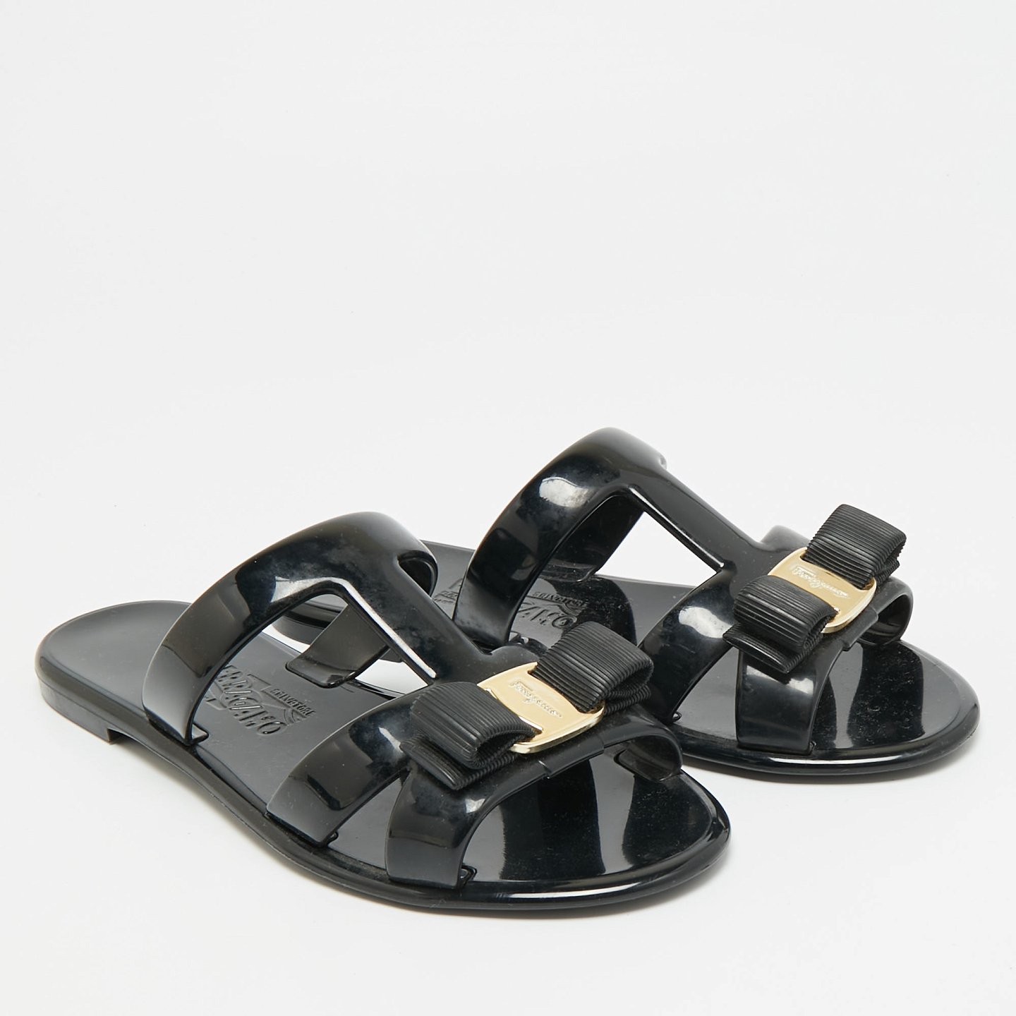 Lylia Vara Black Jelly Flat Slides 6