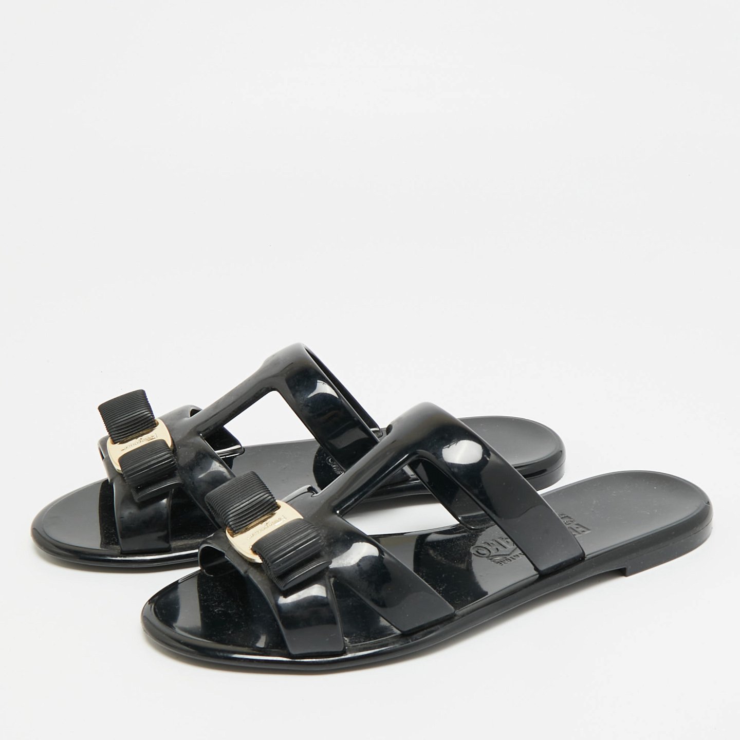 Lylia Vara Black Jelly Flat Slides 8