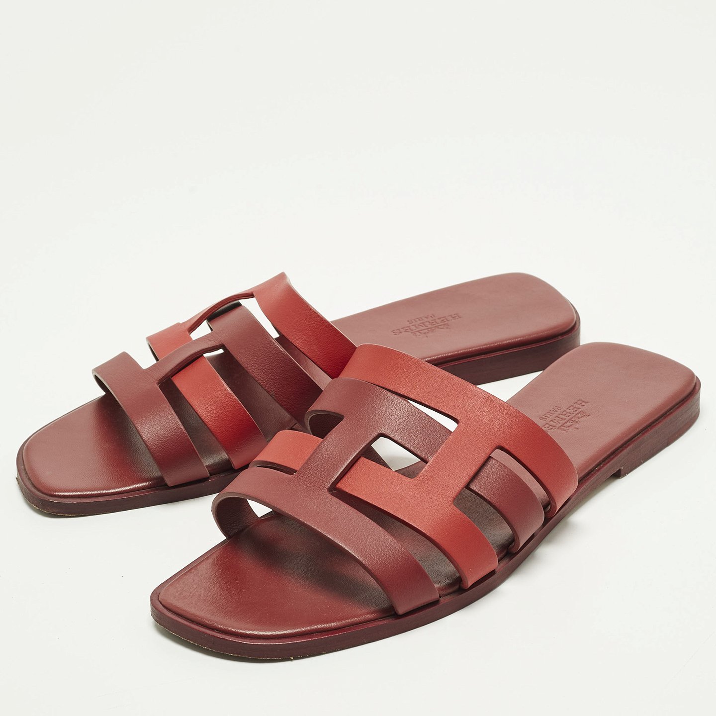 Amore Two Tone Leather Flat Slides 3