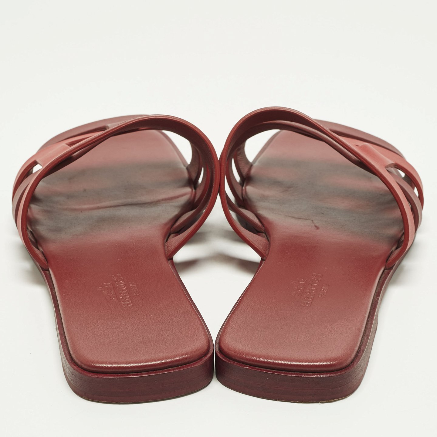 Amore Two Tone Leather Flat Slides 5