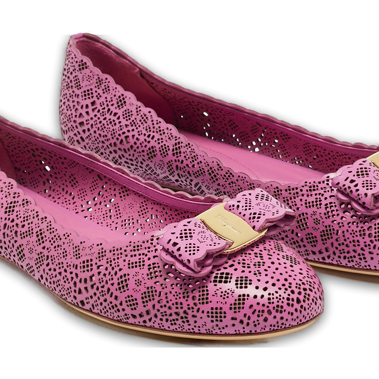Vara Purple Leather Ballet Flats 0