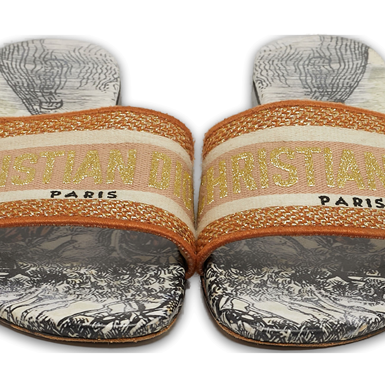 Dway Multicolor Canvas Embroidered Flat Slide 0