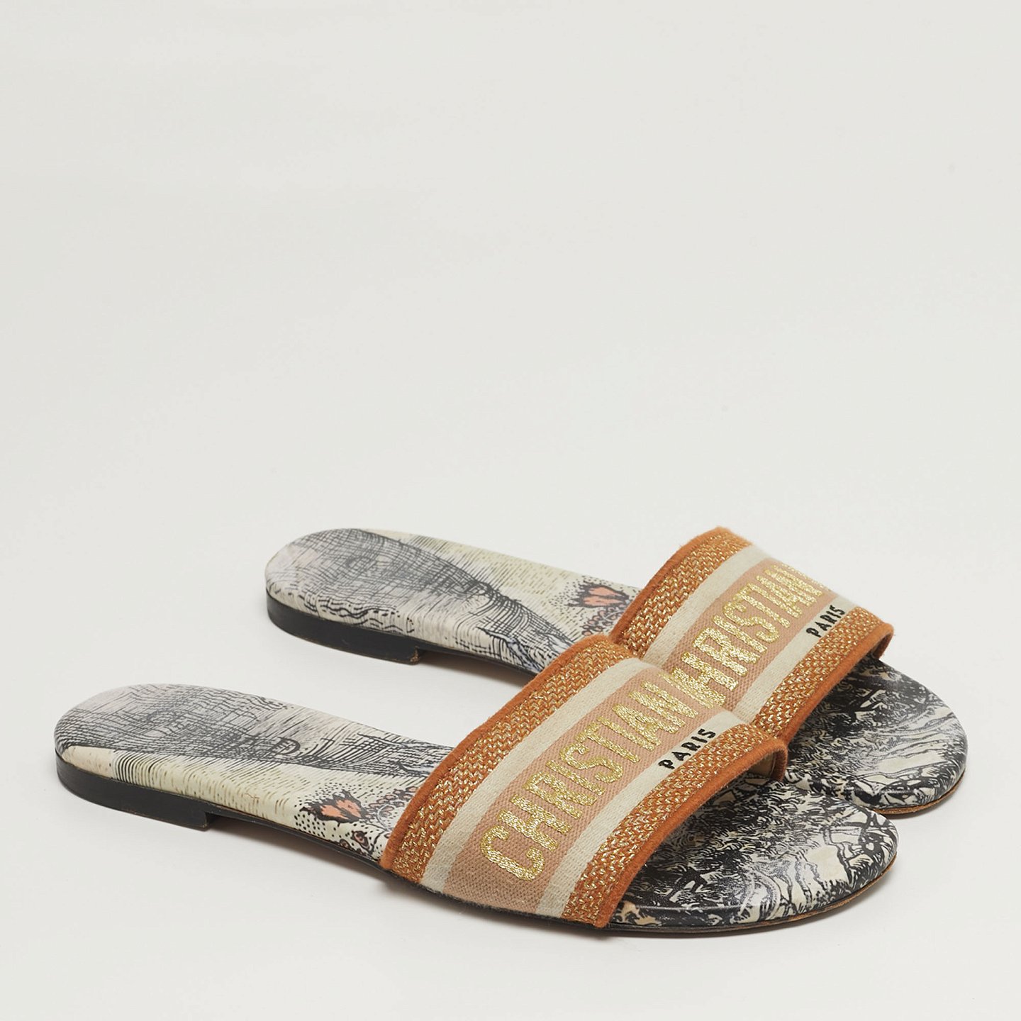 Dway Multicolor Canvas Embroidered Flat Slide 5