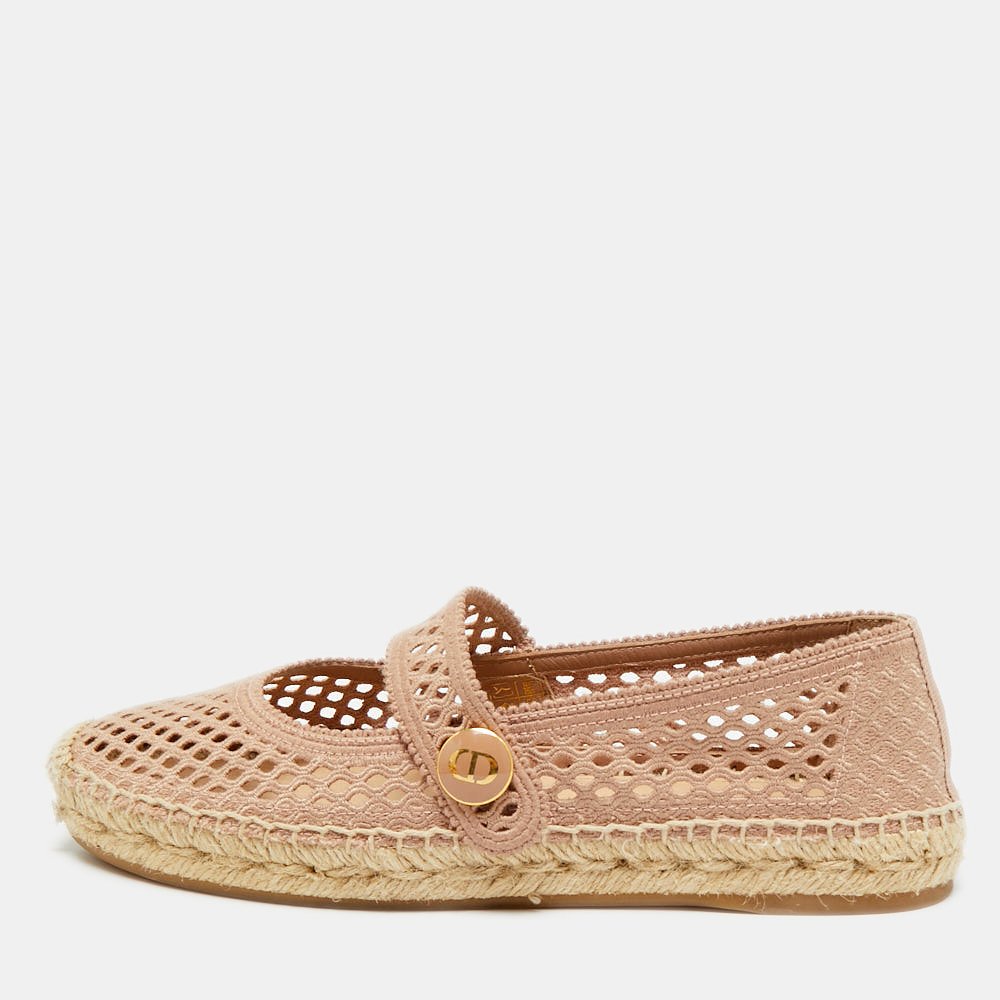 Caro Pink Knit Fabric Espadrille Flats 1
