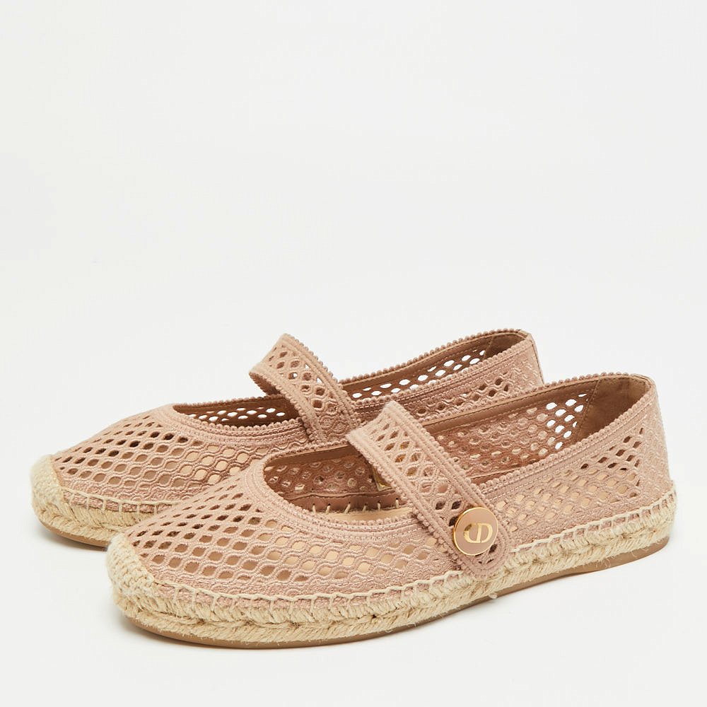 Caro Pink Knit Fabric Espadrille Flats 2