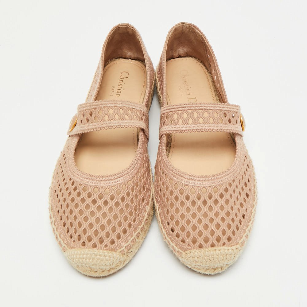 Caro Pink Knit Fabric Espadrille Flats 3
