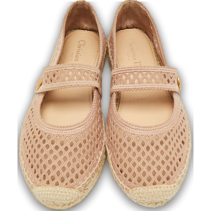 Caro Pink Knit Fabric Espadrille Flats 0