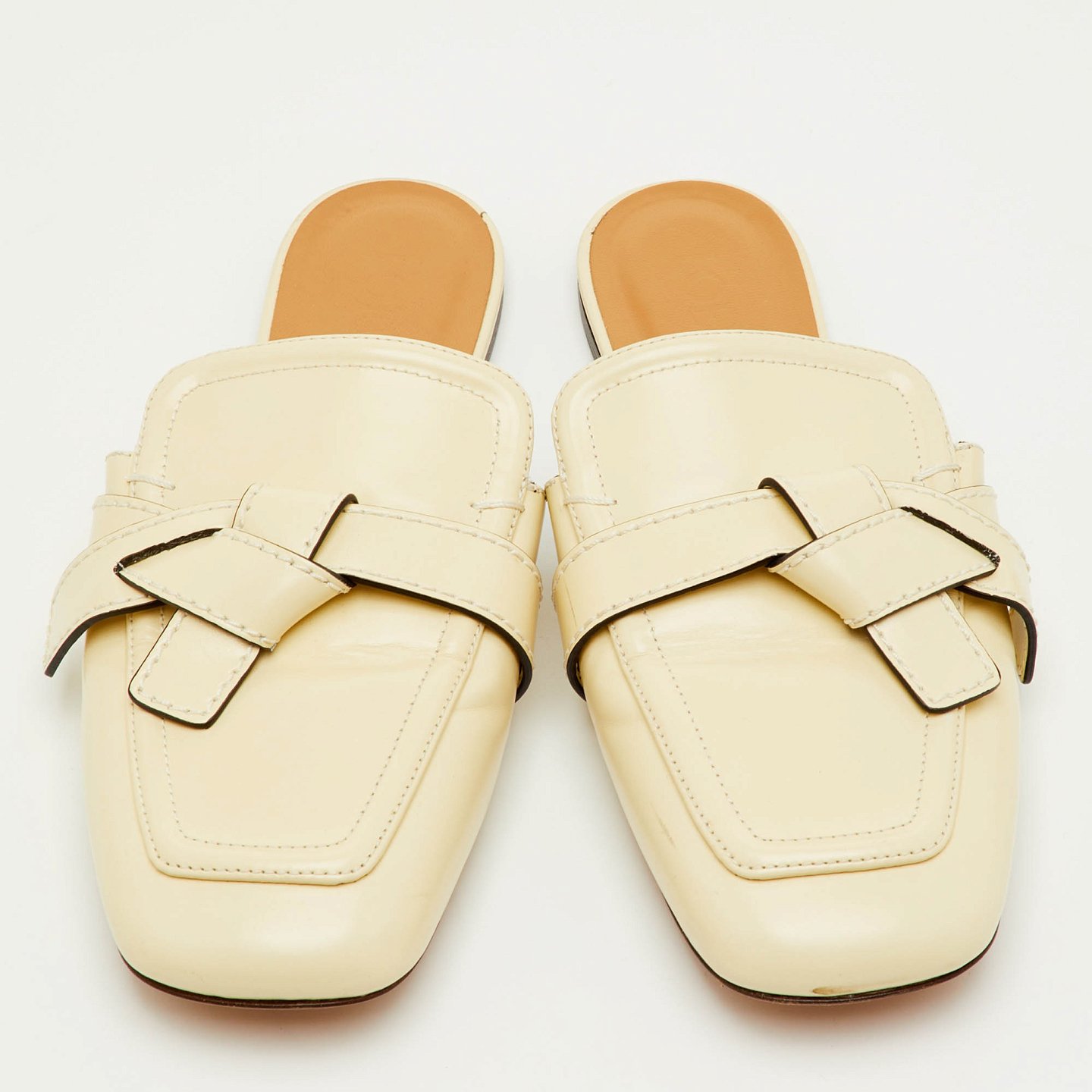 Gate Cream Leather Flat Mules 3