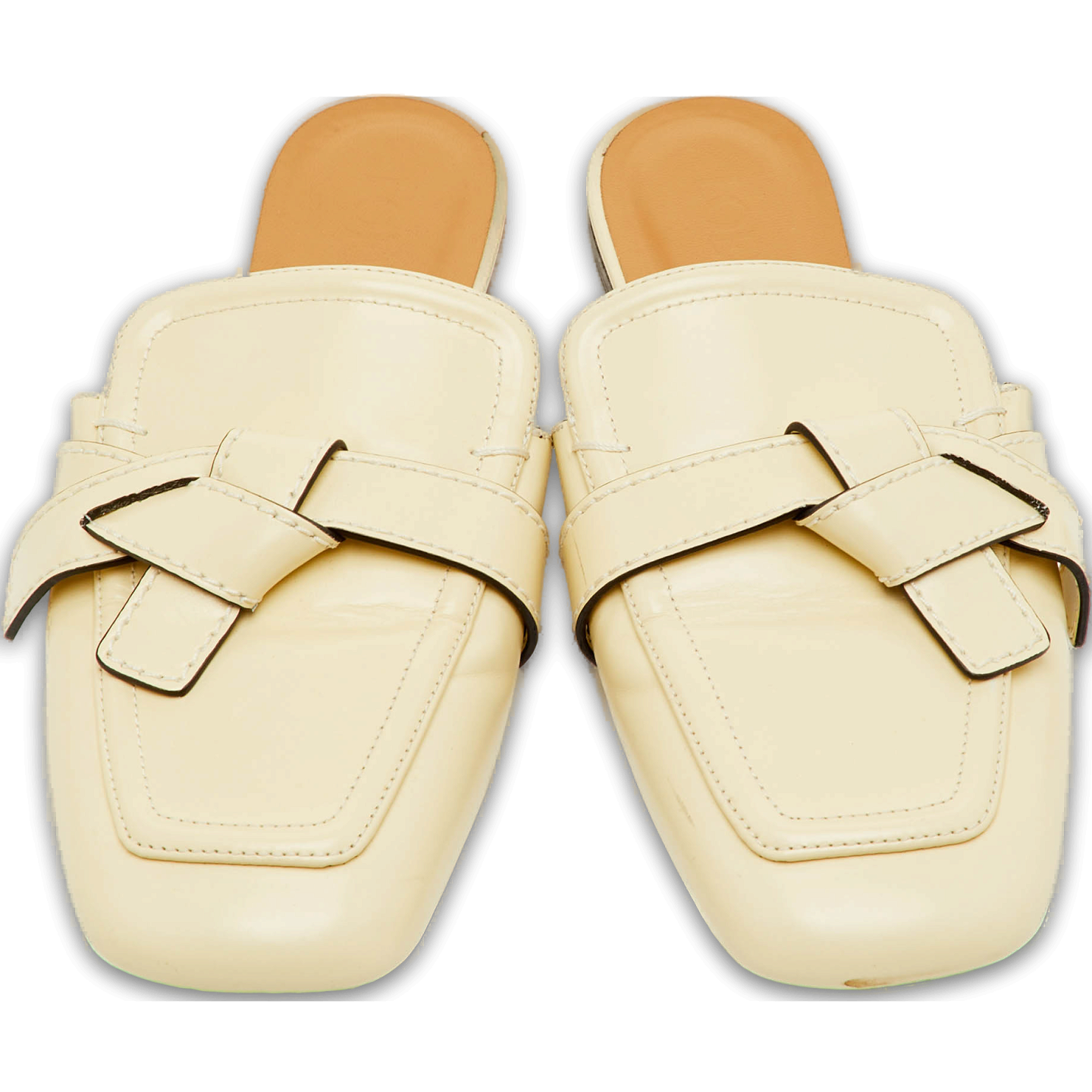Gate Cream Leather Flat Mules 4