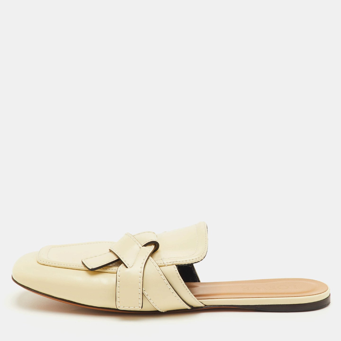 Gate Cream Leather Flat Mules 1