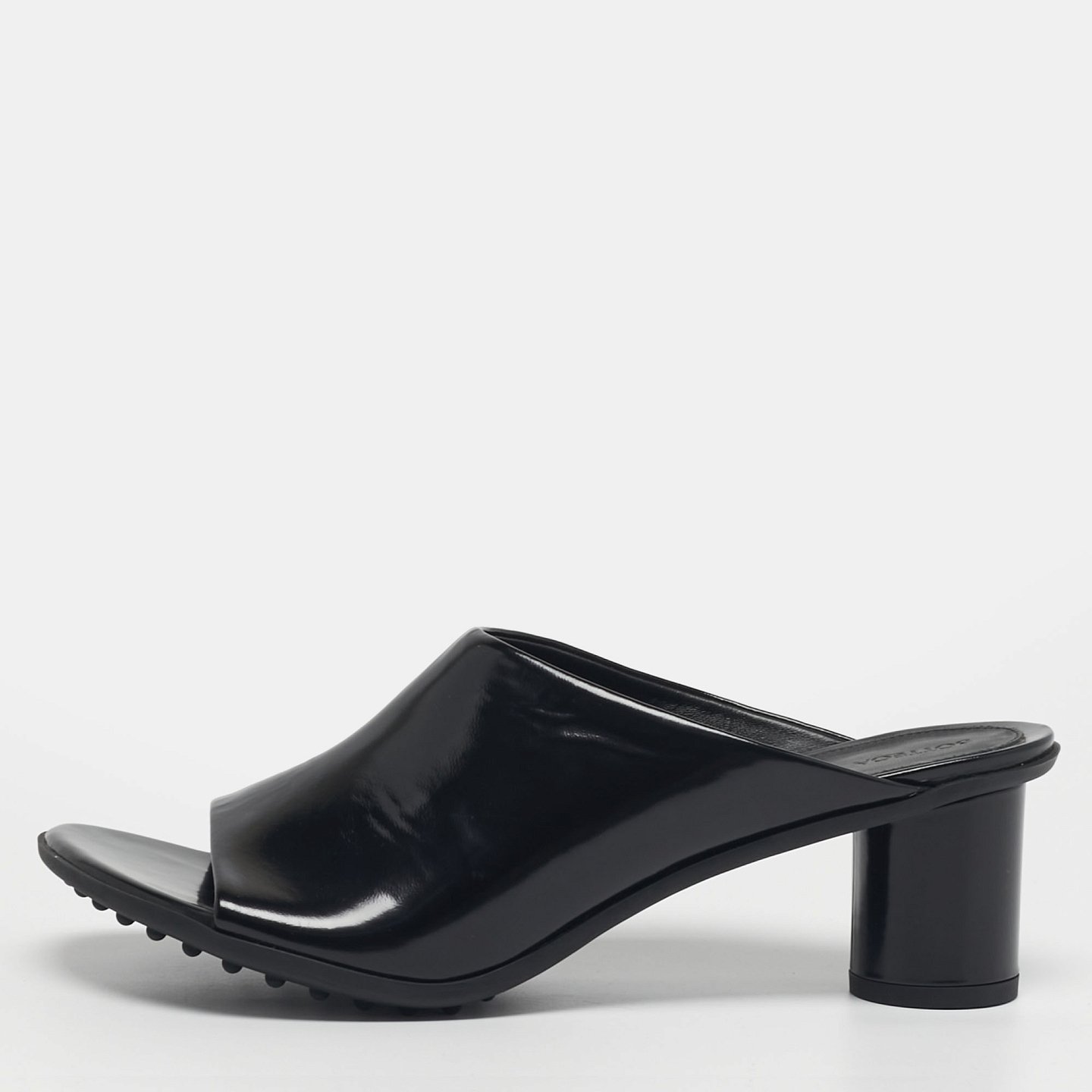 Atomic Black Leather Slide Sandals 13