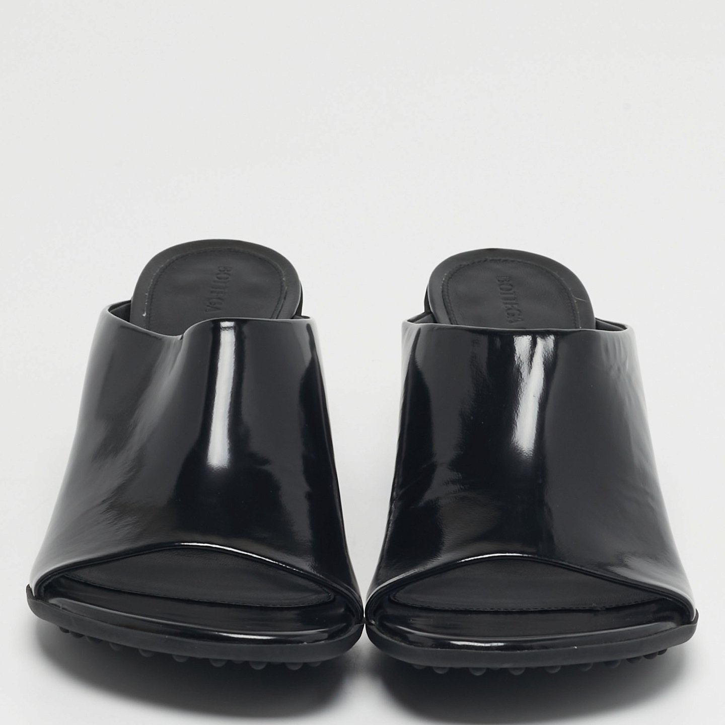 Atomic Black Leather Slide Sandals 3