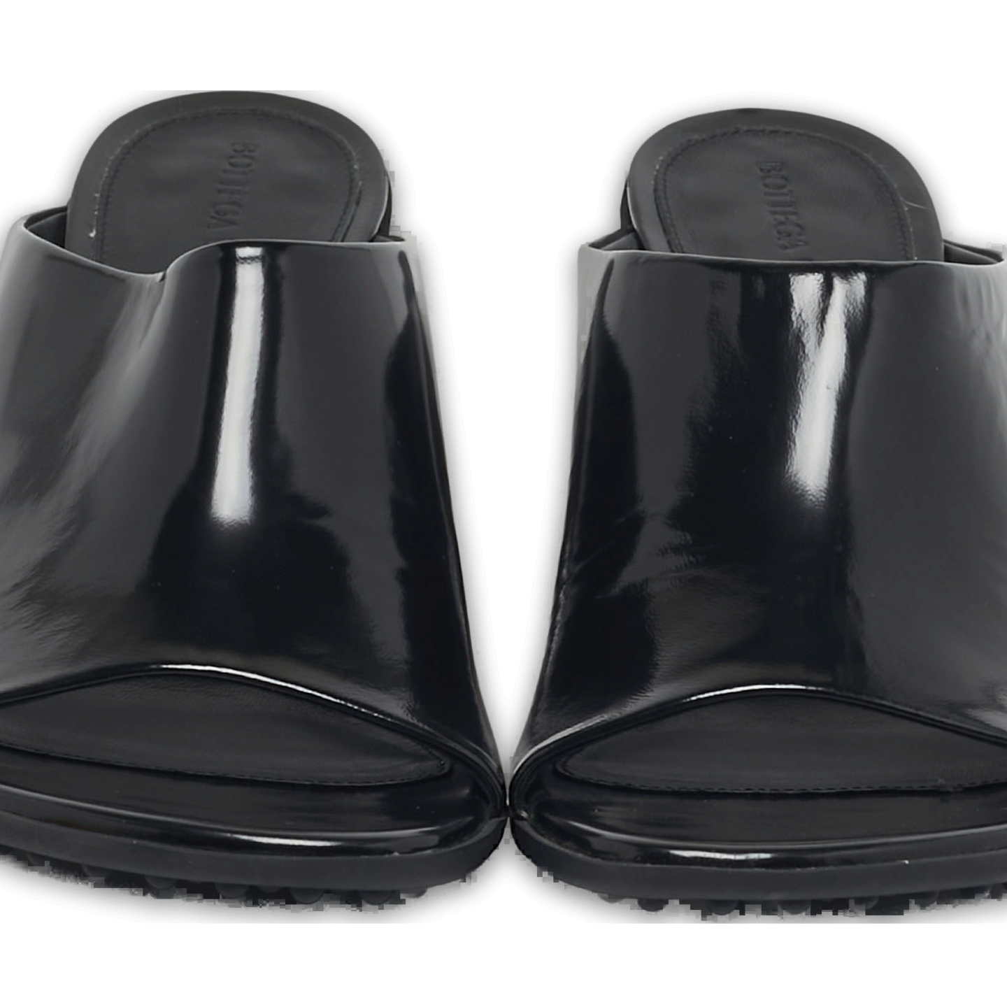 Atomic Black Leather Slide Sandals 4